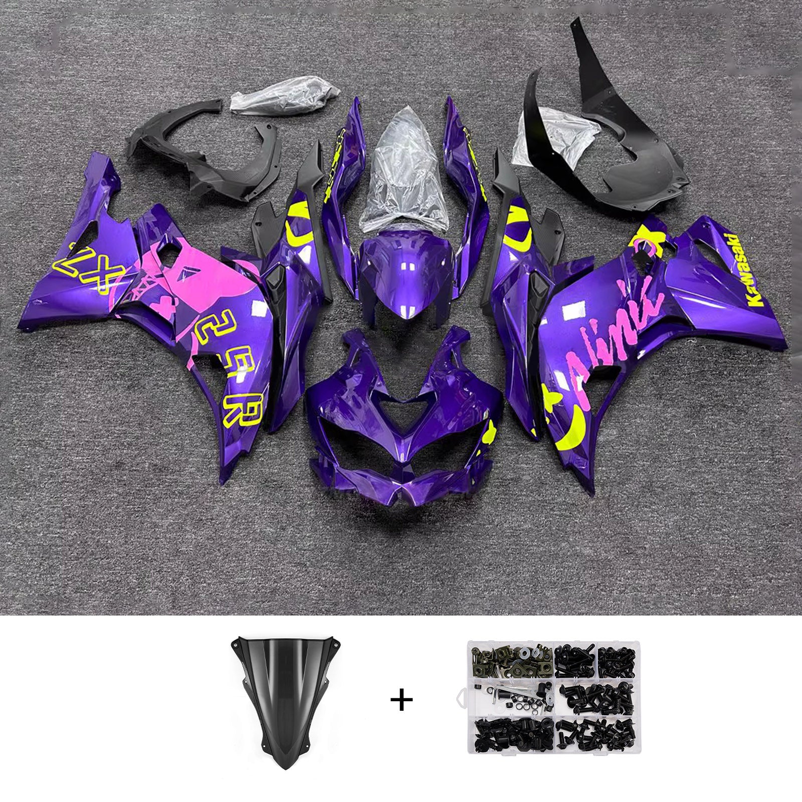 Kit carenatura iniezione adatto per Kawasaki Ninja ZX-25R ZX-4R ZX-4RR 2019-2025