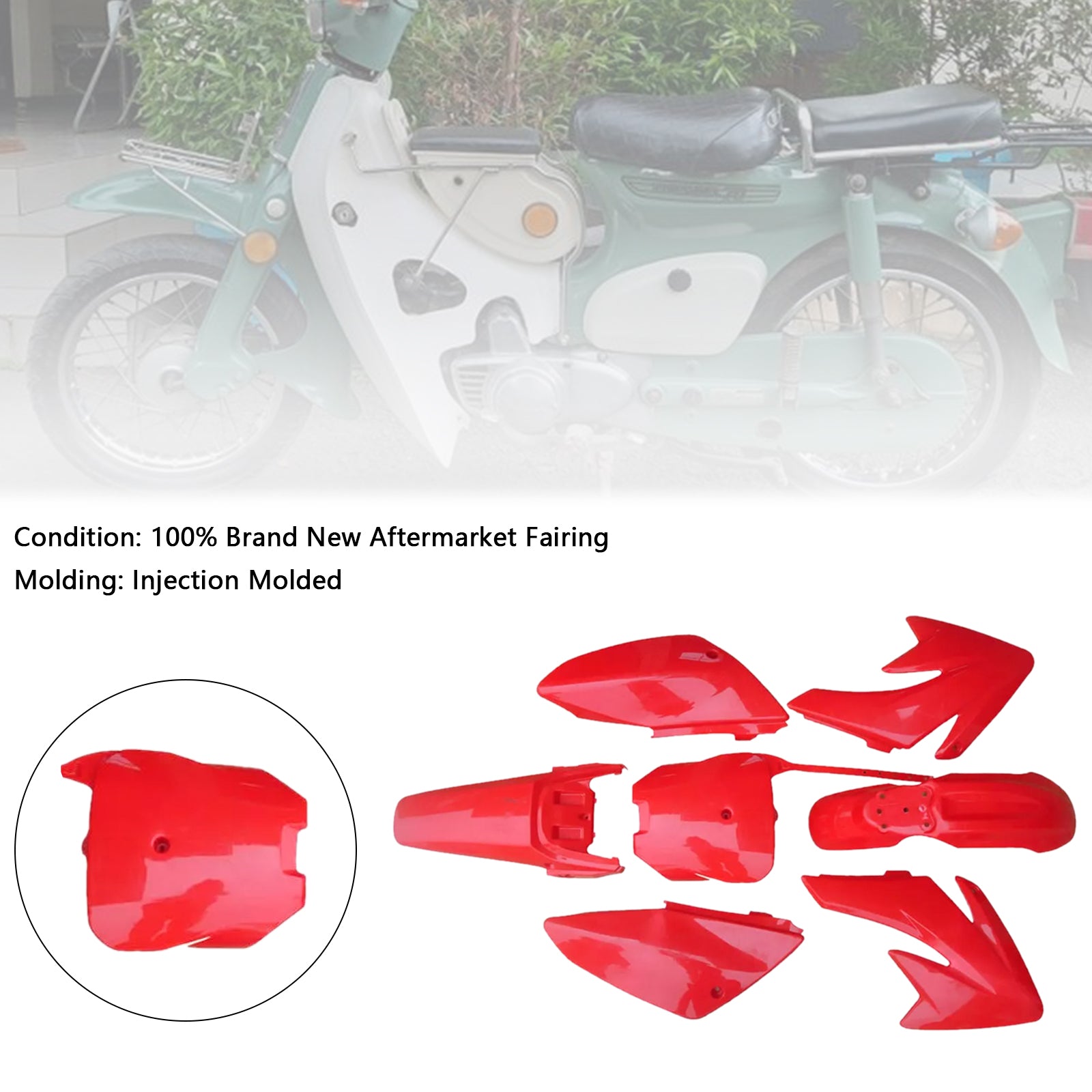 Honda CRF70 Dirt Bike Body Body Plastic Plastic Fender Faquing