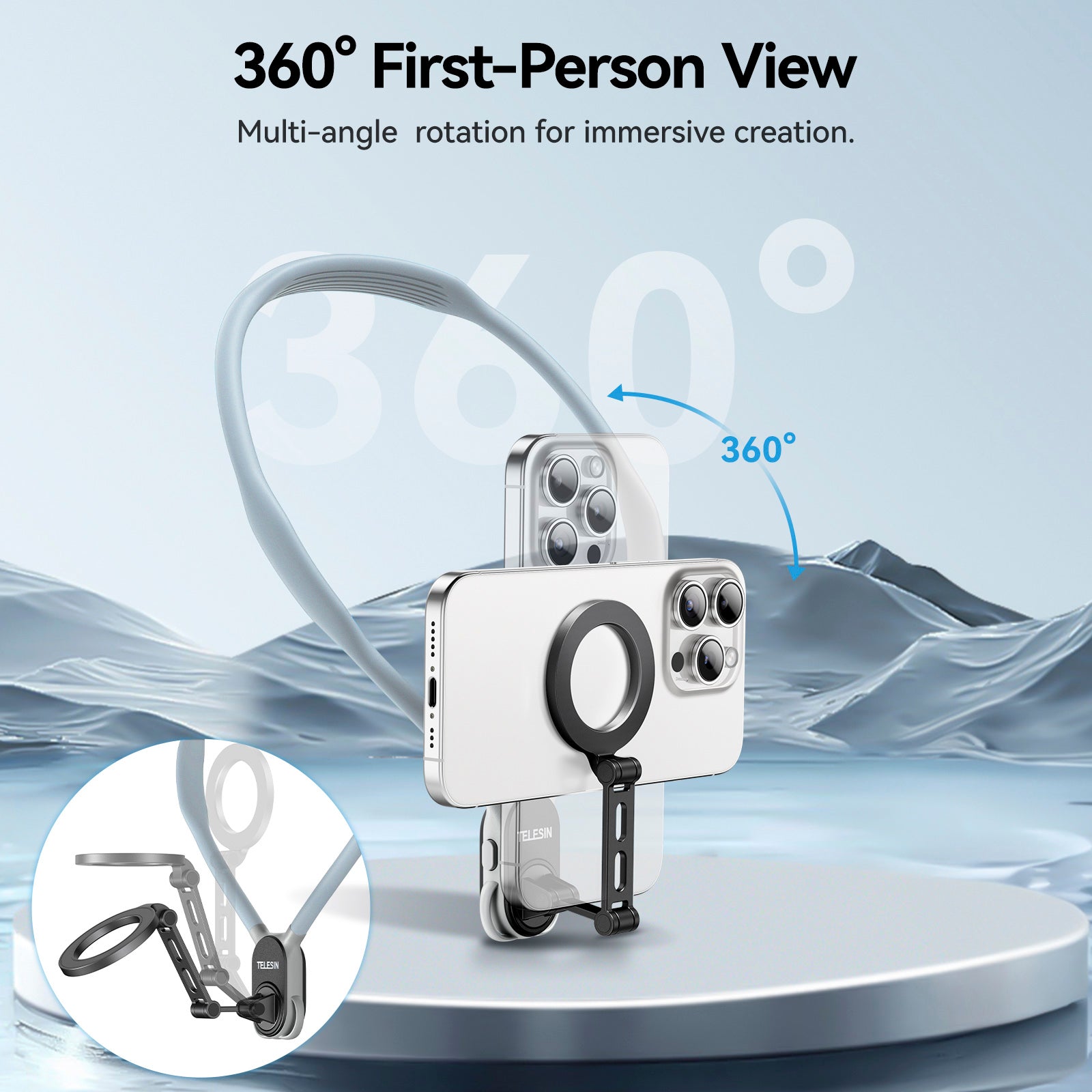Cuello Halter Max POV Angle Lazy Holder Live Mobile Phone para Magsafe Magnético