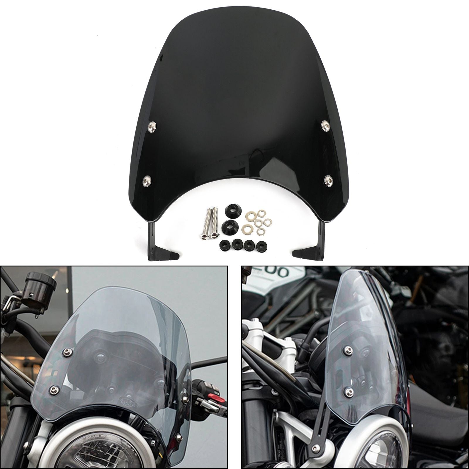 Motorcykel vindrutan för triumf scrambler 1200 2019-2021 generisk
