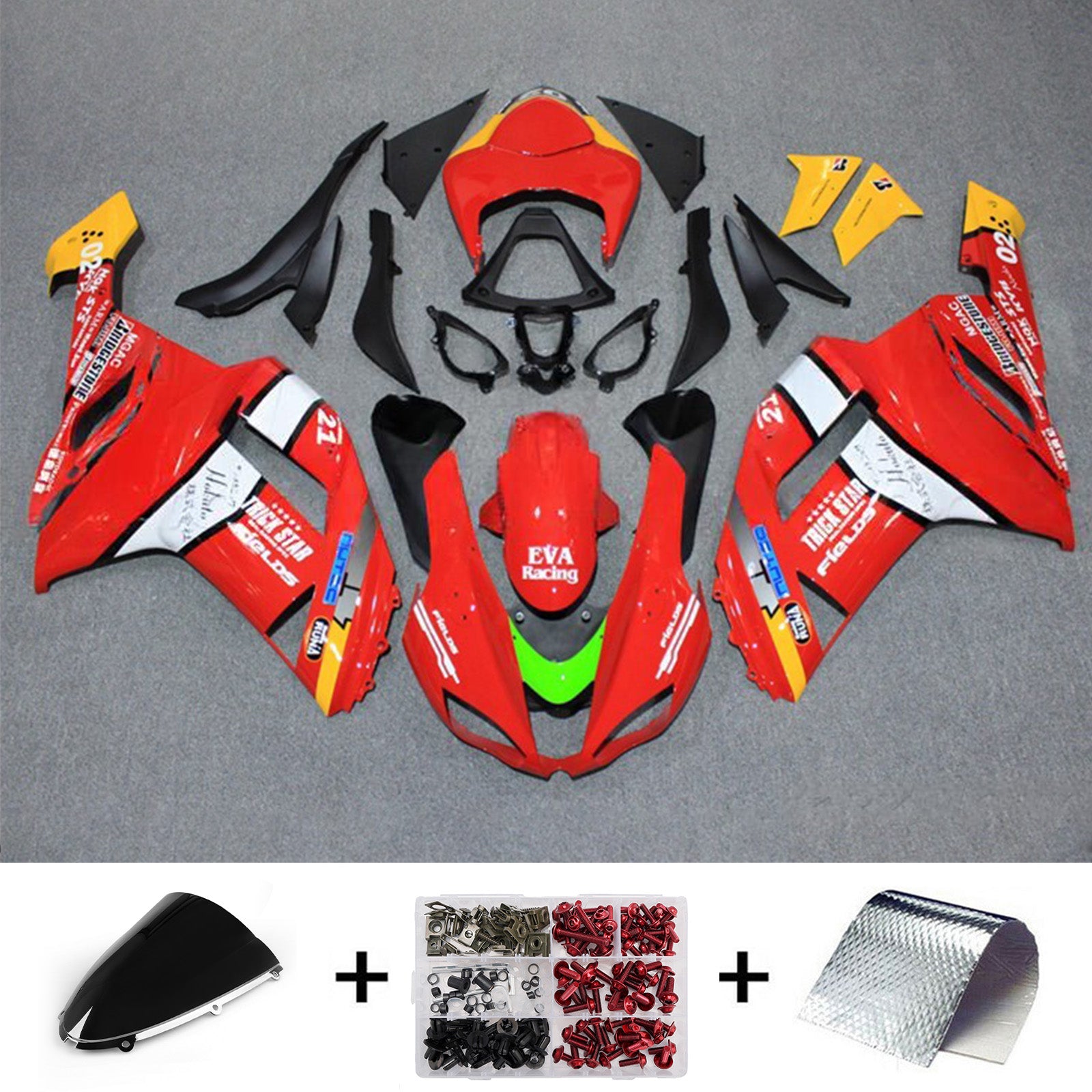 Injection Fairing Kit Bodywork Plastic ABS fit For Kawasaki ZX6R 636 2007-2008
