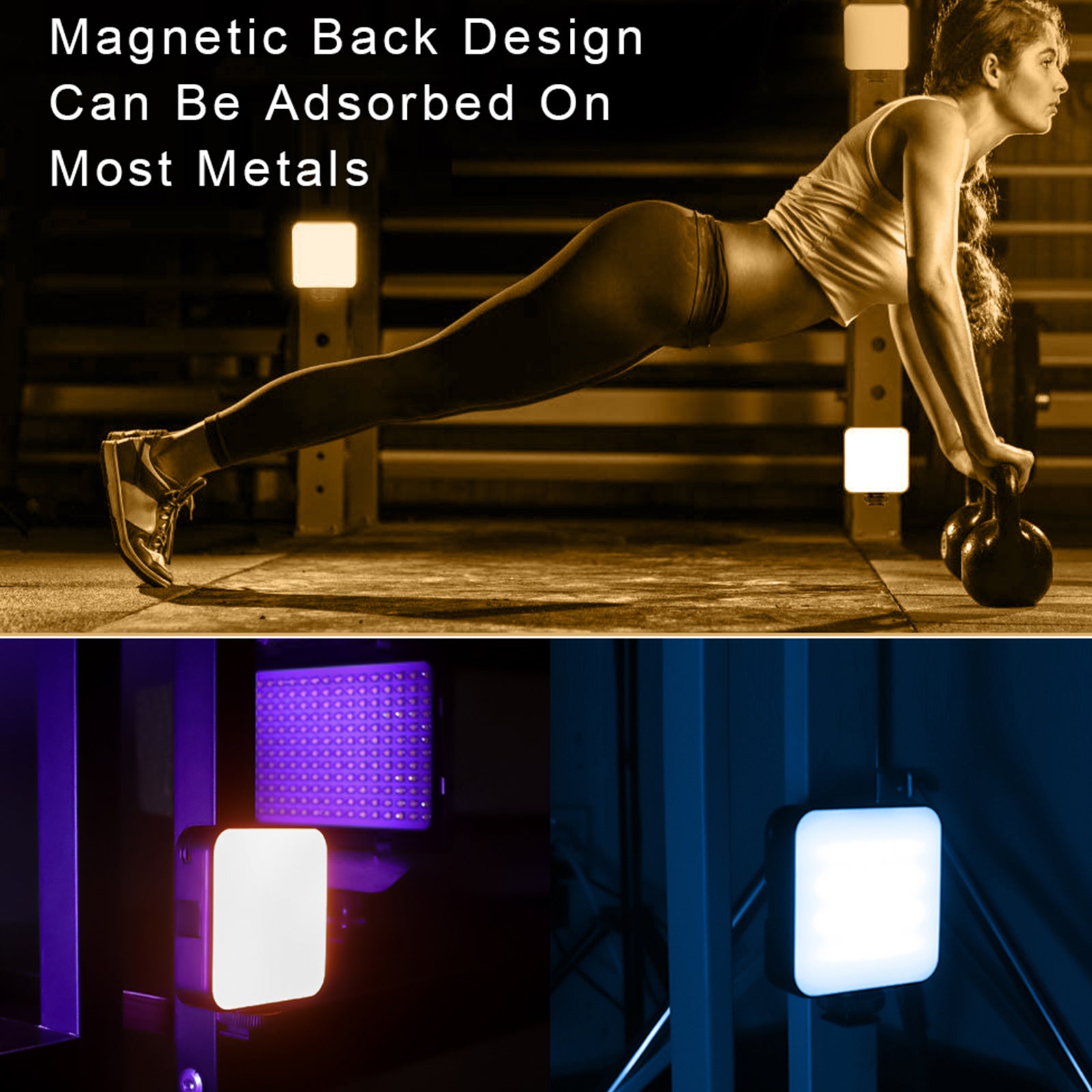 W64 RGB LED-videolicht, invullicht, videocamera, mobiele telefoon, live schoonheid, buiten