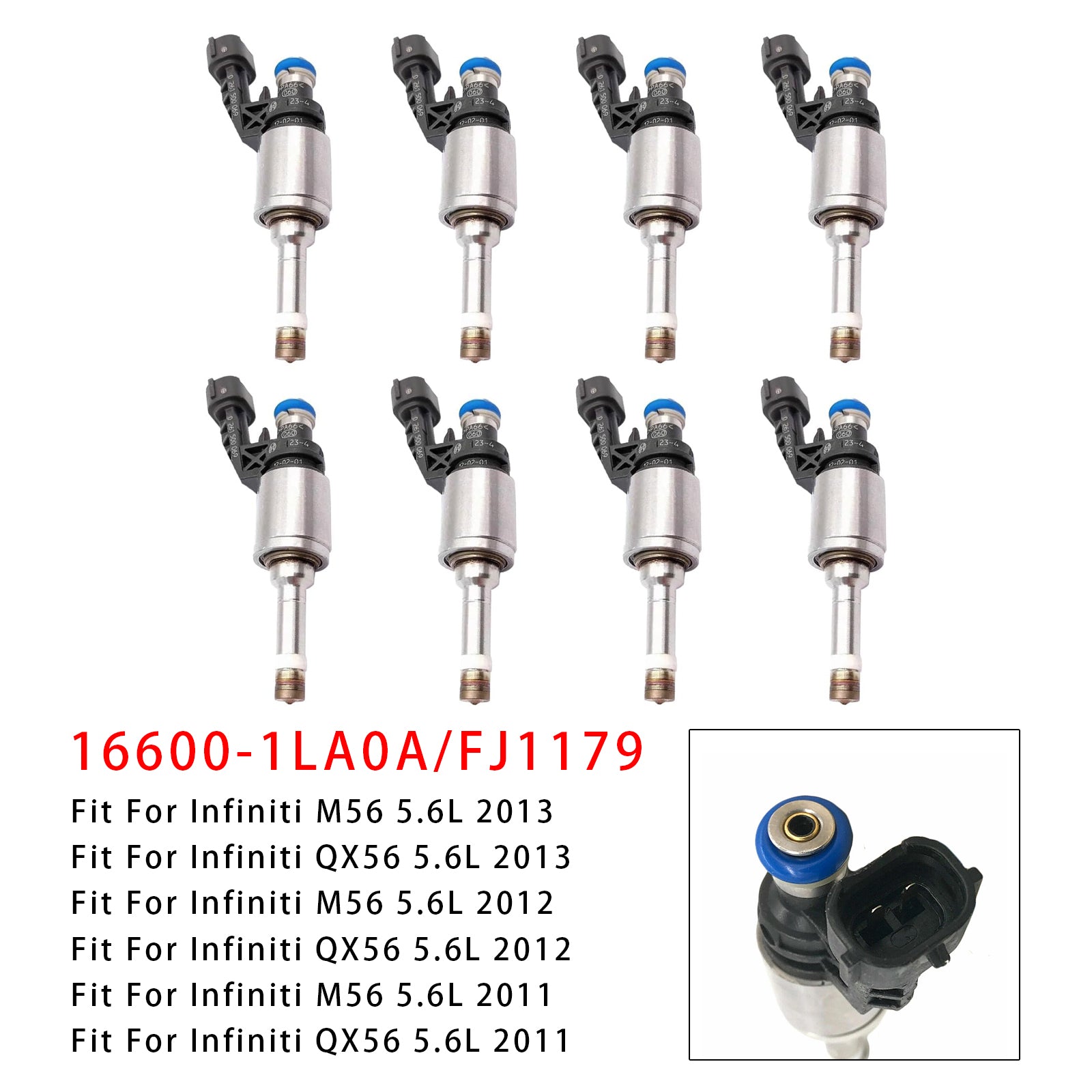 8Pcs Fuel Injector For Infiniti M56 QX56 Q70 5.6L 16600-1LA0A FJ1179