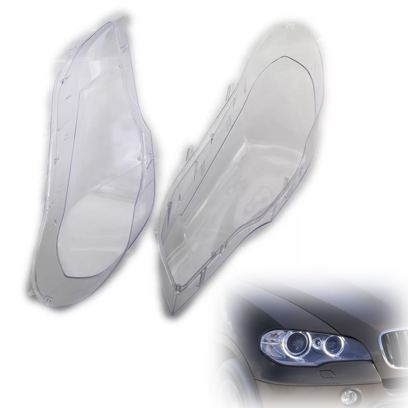2007-2013 BMW X5 E70 2 STKS Clear Koplamp Lens Cover Koplamp Links + Rechts