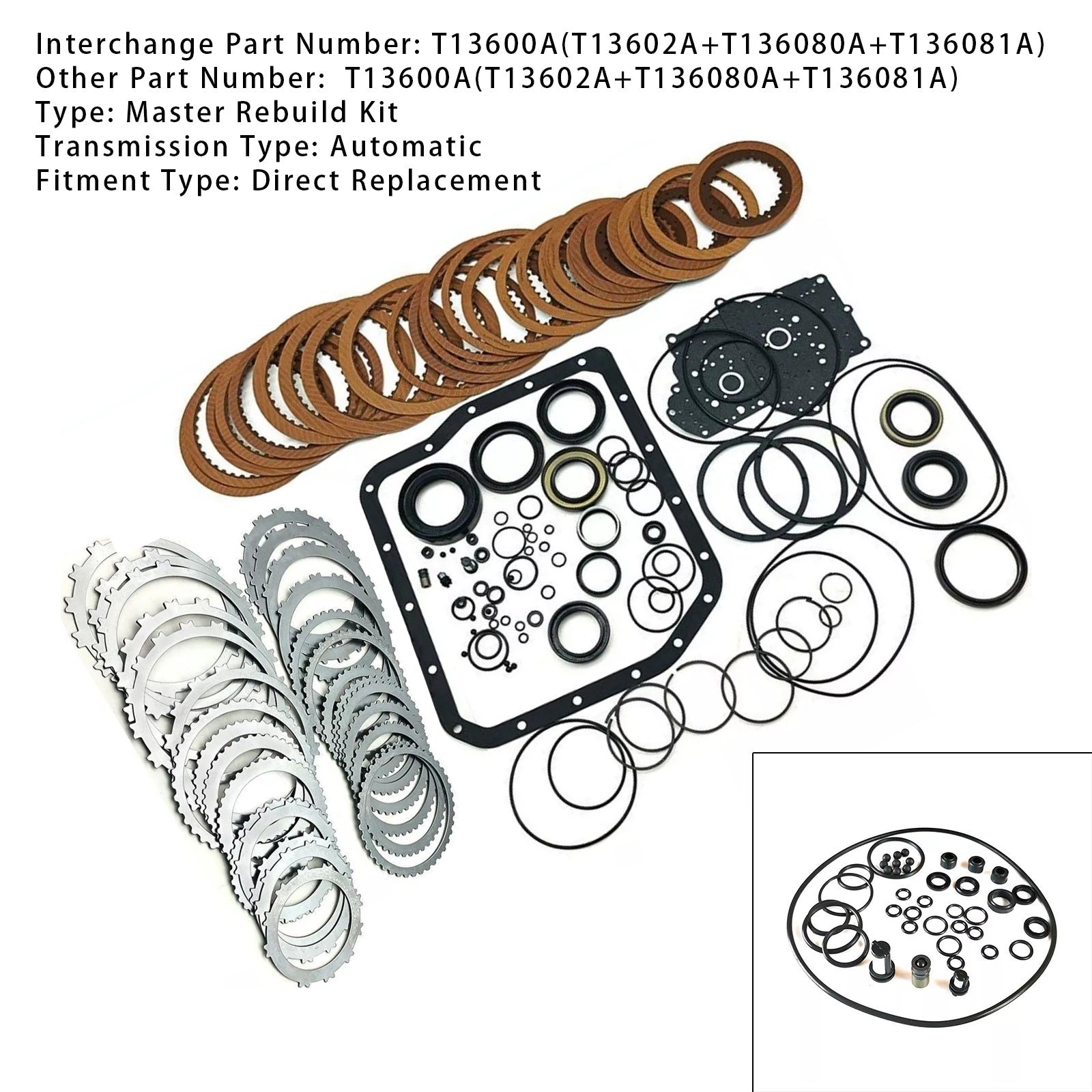 1999-2002 LEXUS ES 3.0L autoväxellåda Master Rebuild Kit Översynstätningar U140E U140F T13600A