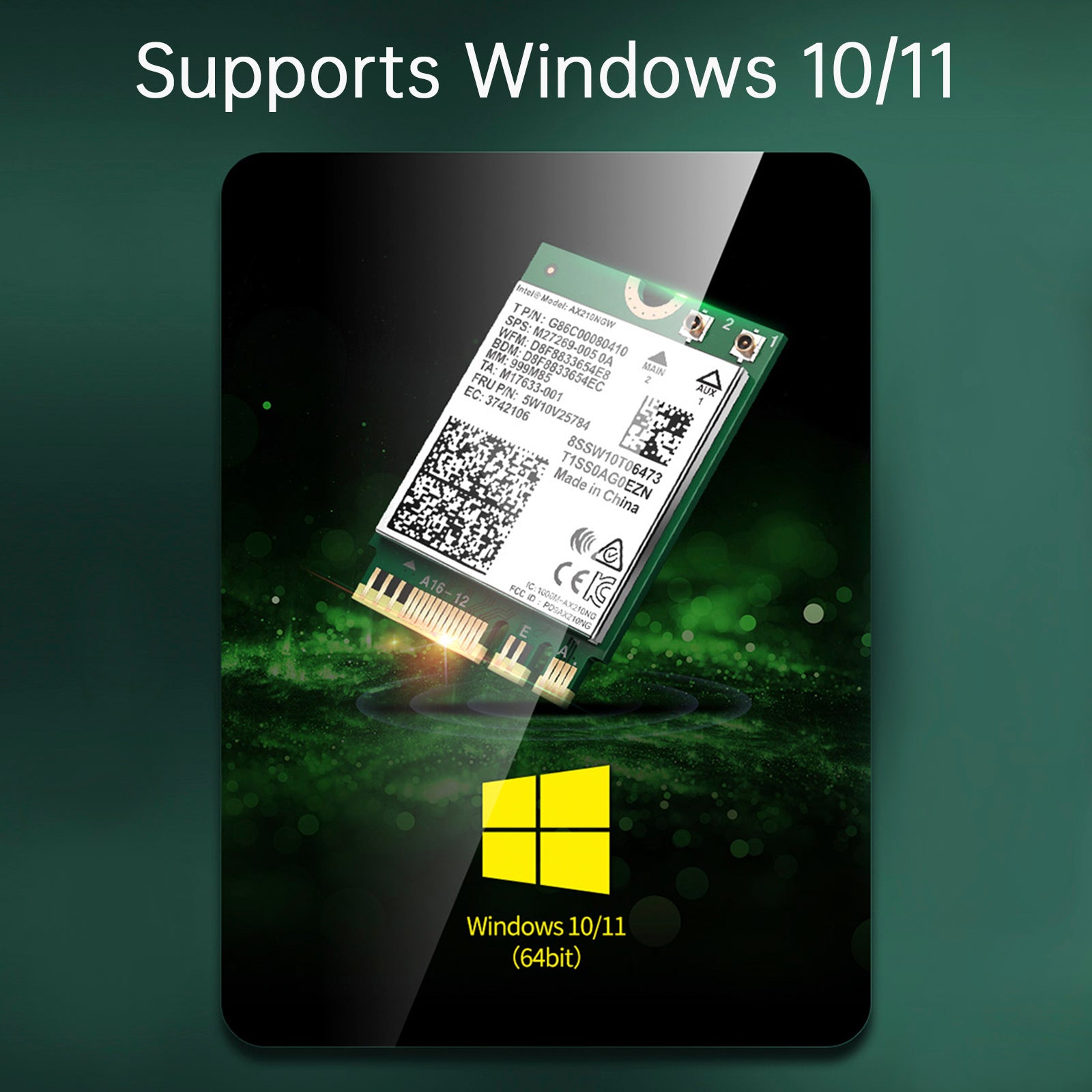 AX210-modul Bluetooth 5374Mbps høyhastighets gigabit nettverkskort støtter wifi6