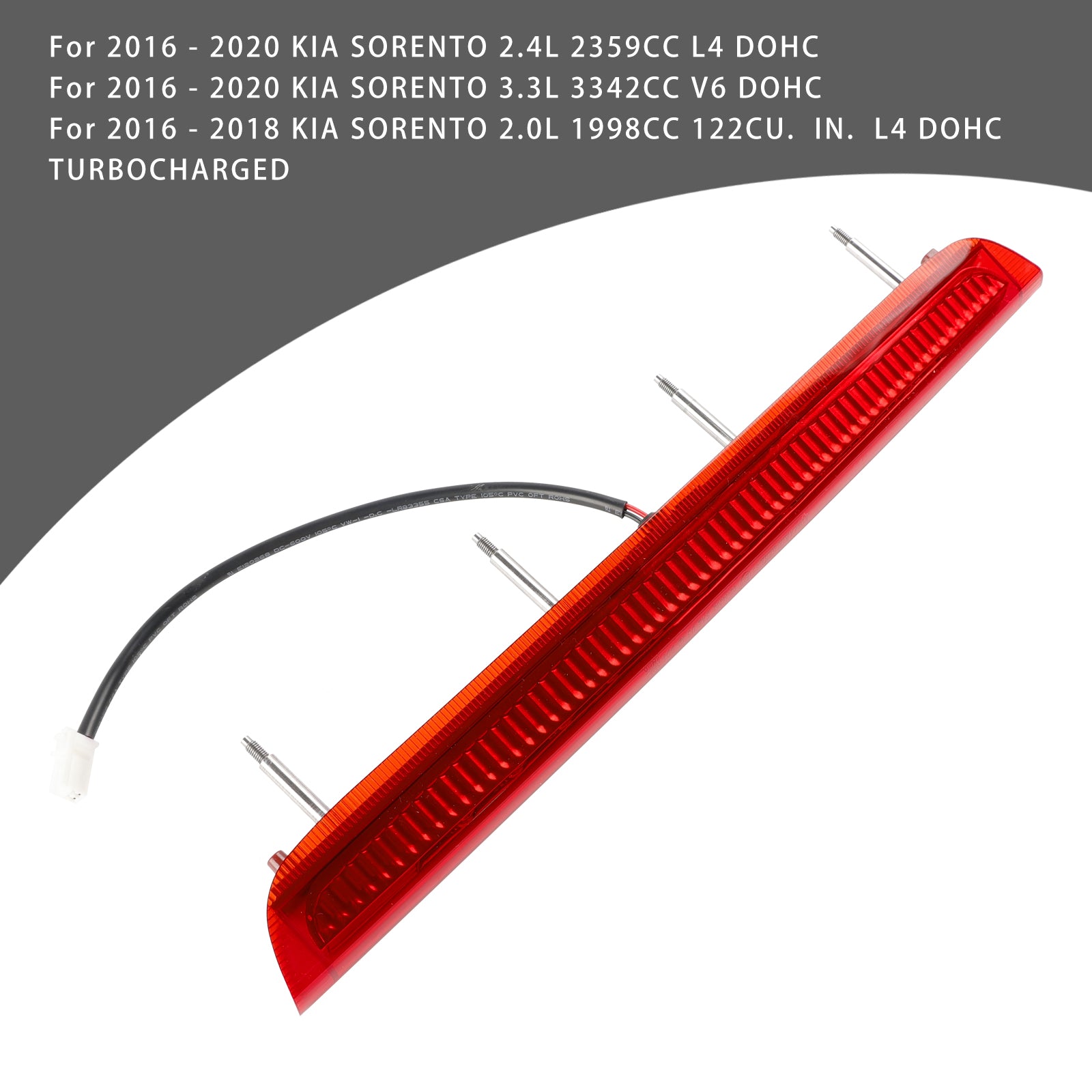 Spoiler traseiro Lâmpada de parada de freio mais alta 92700-C5000 para Kia Sorento 2016-2020