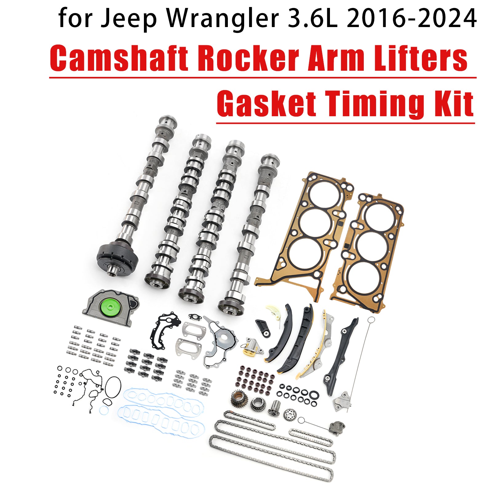 Camshaft Rocker Arm Lifters Gasket Timing Kit for Jeep Wrangler 3.6L 2016-2024