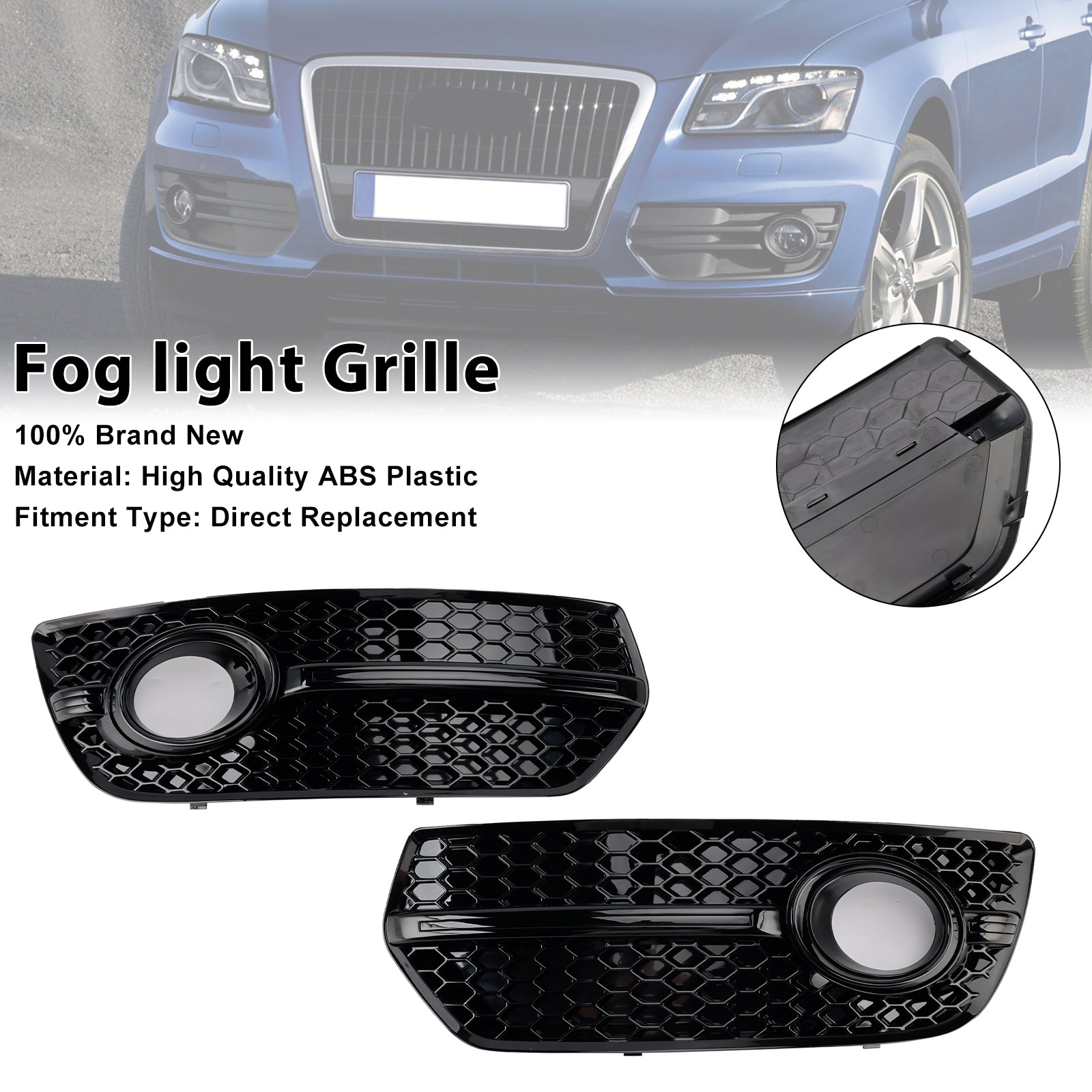 2009-2012 Audi Q5 2 STUKS Voorbumper Grill Mistlamp Lampafdekkingen