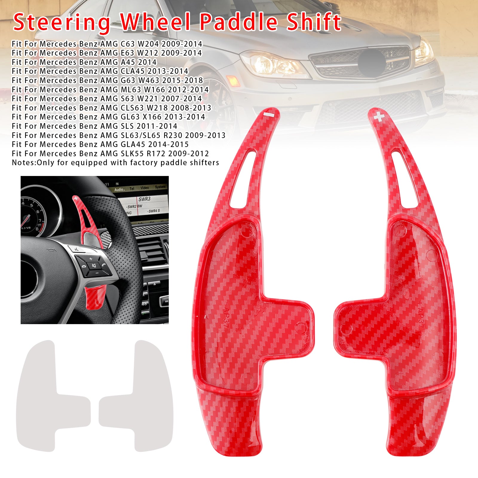 Stuurwiel schakelpeddelverlenging voor Mercedes Benz AMG C63