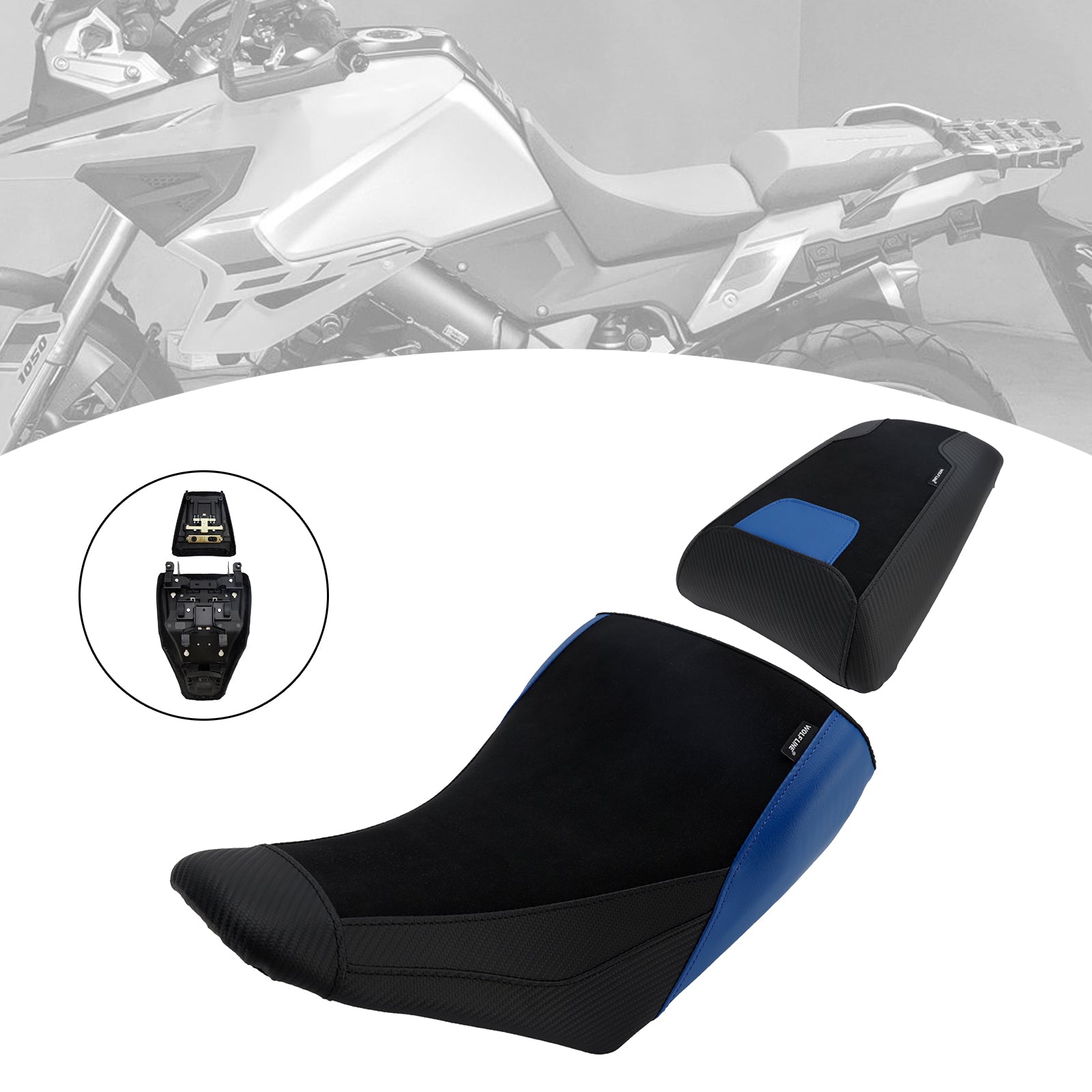 Front&Rear Raider Passenger Cushion Kit For Suzuki V-Strom Dl1050 23-25