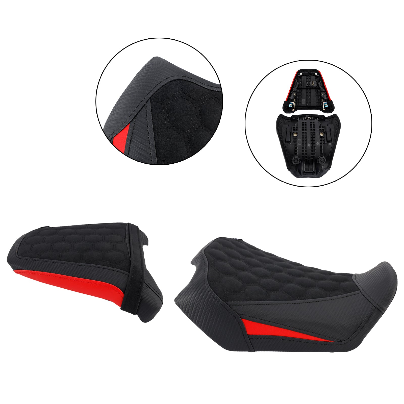 Front&Rear Raider Passenger Cushion Kit Red1 For Honda Cb650R Cbr650R 24-25