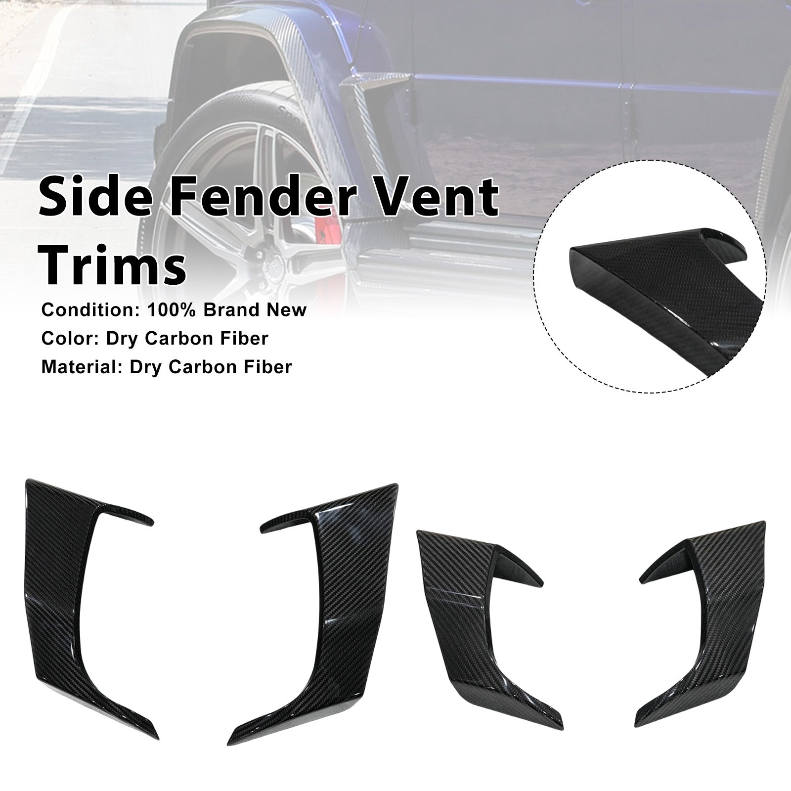 Real Carbon Fiber Side Fender Vent Trim Fit Mercedes Benz G-Class W465 2025+