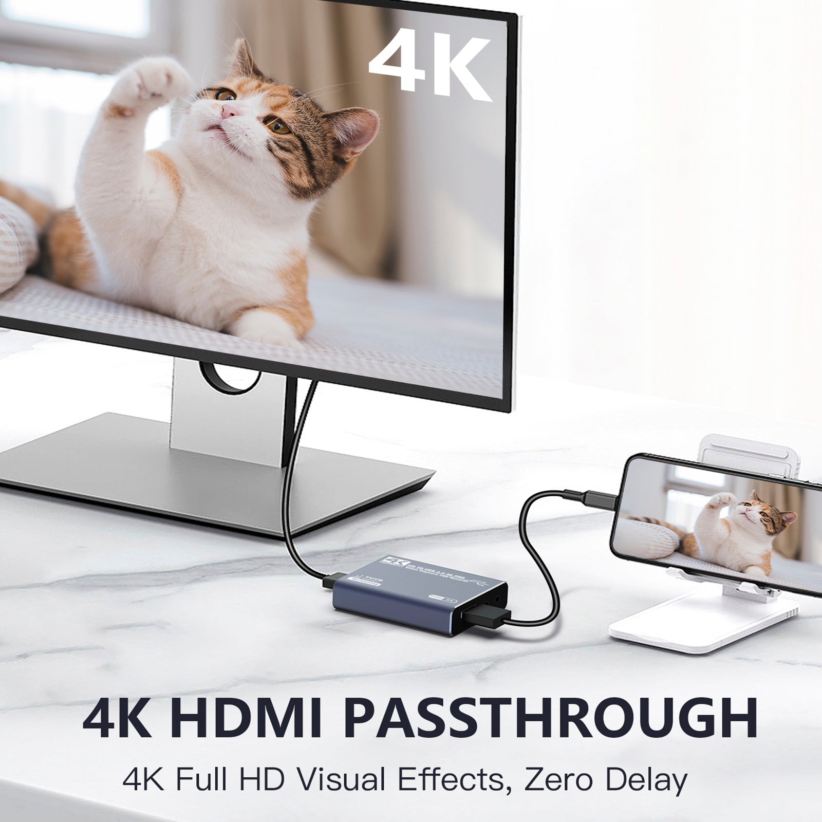 Tarjeta de adquisición HDMI Vídeo 4K Decodificador en vivo Grabación Adquisición de audio