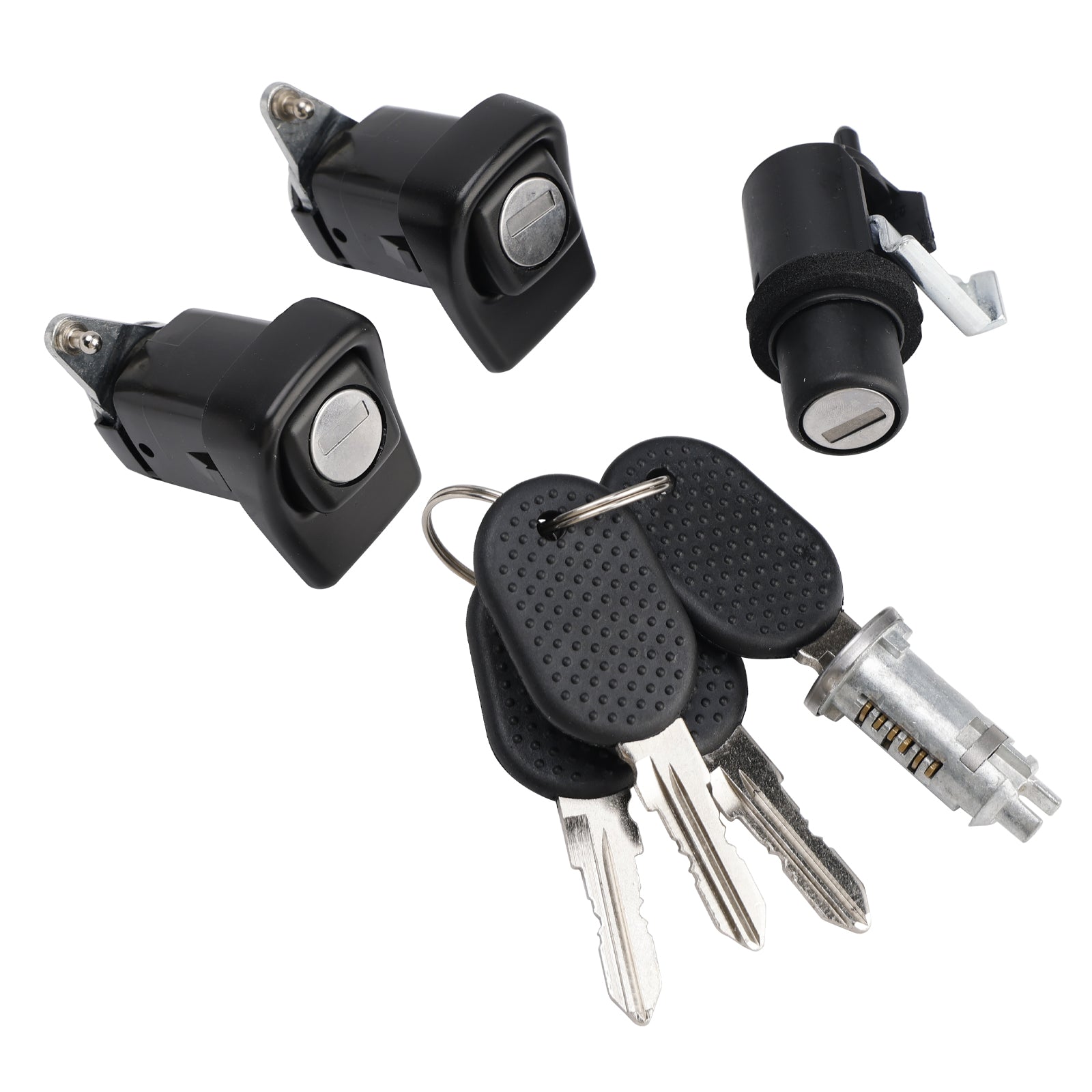 Right and Left Door Lock Kit + Bonnet + Cylinder + 4 Keys For Fiat Panda 85/104