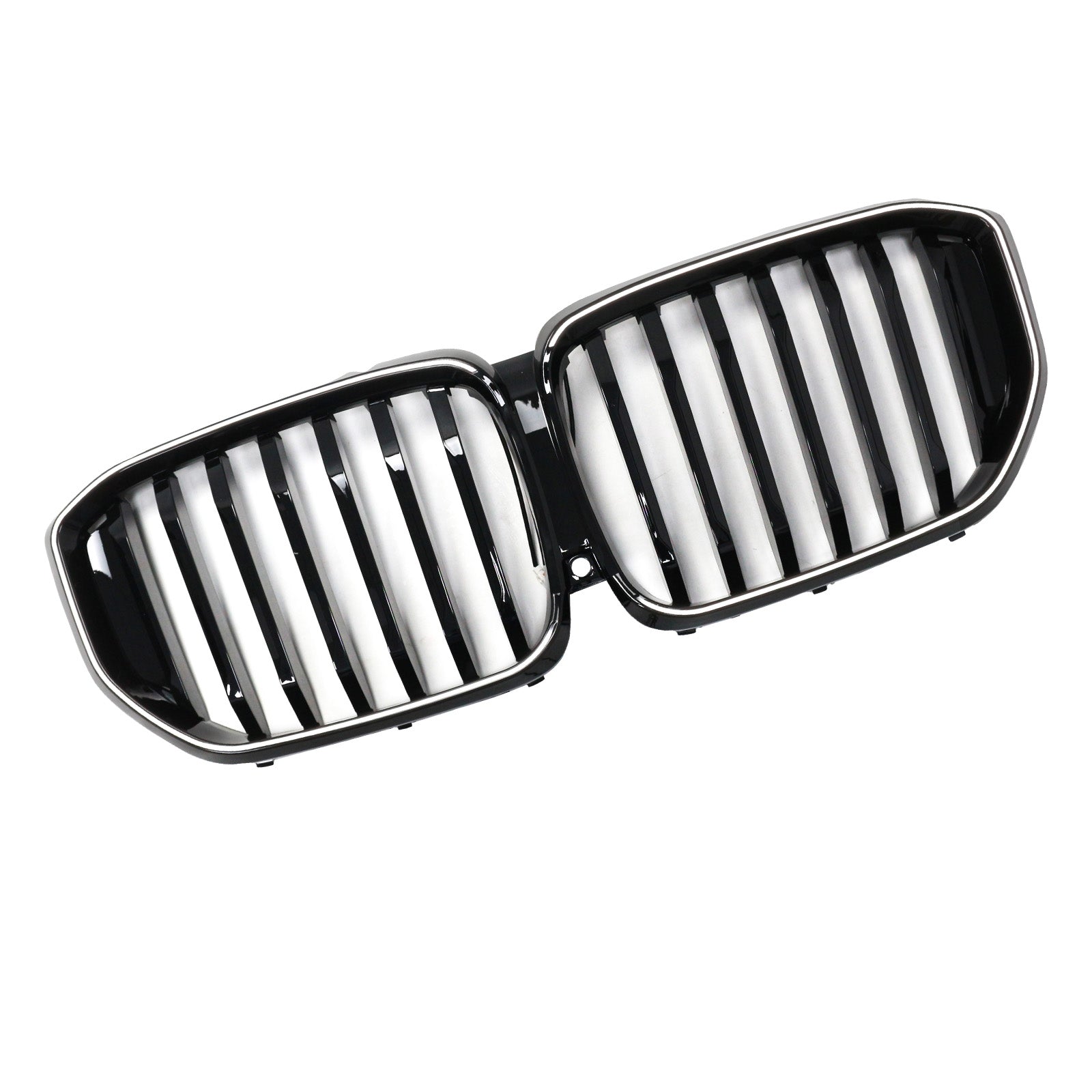 Black Front Bumper Grille Grill Fit BMW G05 LCI X5 2024+ Single Line W/LED