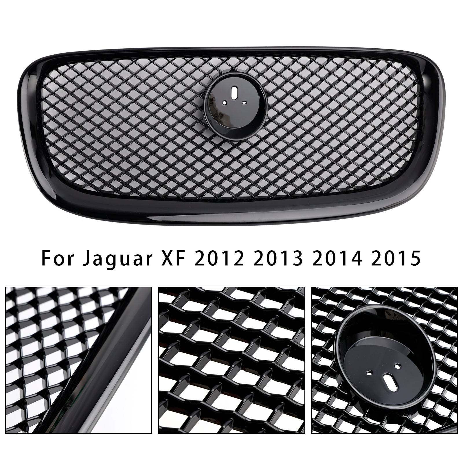 2012-2015 Jaguar XF XF-R-stijl voorbumpergrille, glanzend zwart