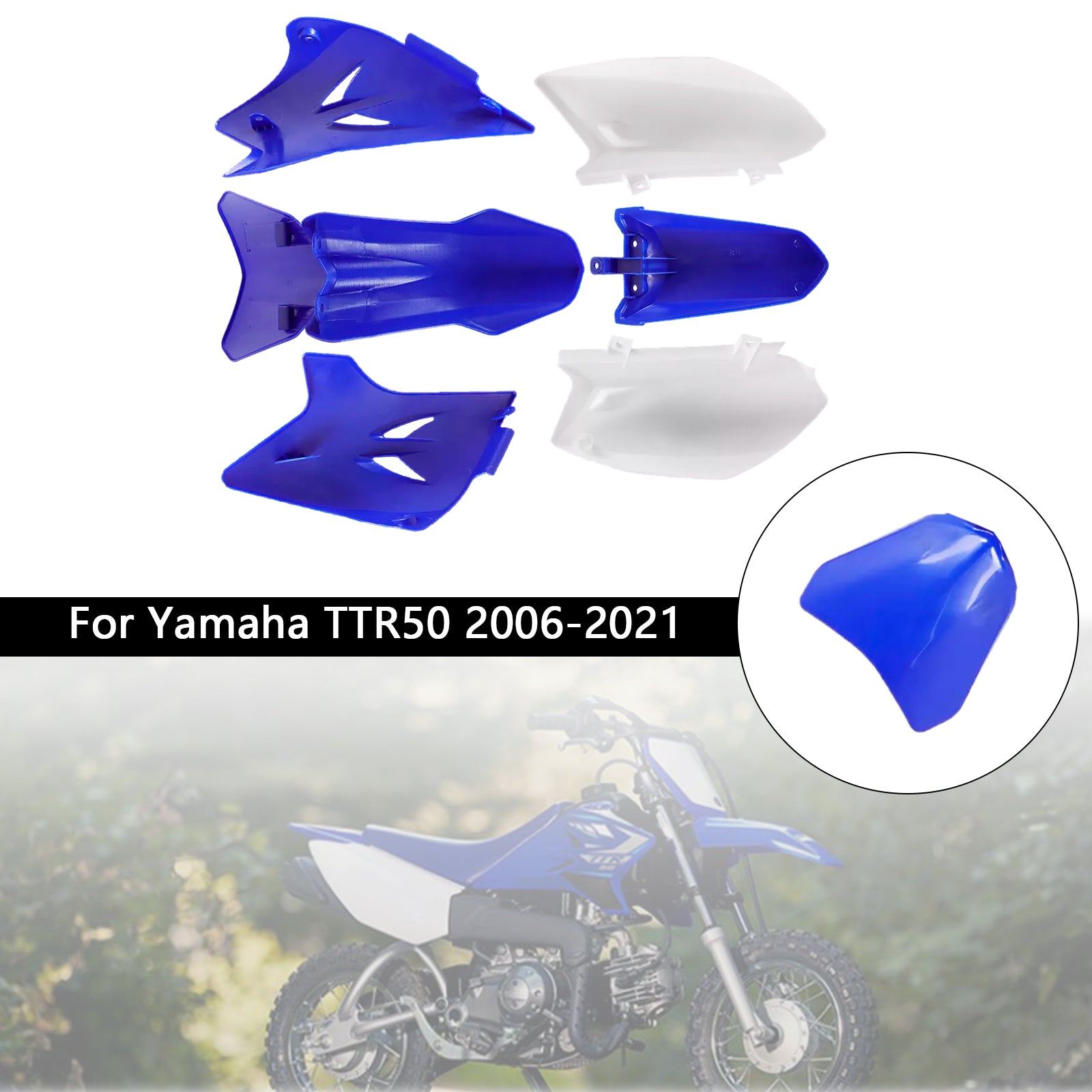 2006-2021 Yamaha TTR50 kunststof carrosseriekit voor-achterspatbordkuip