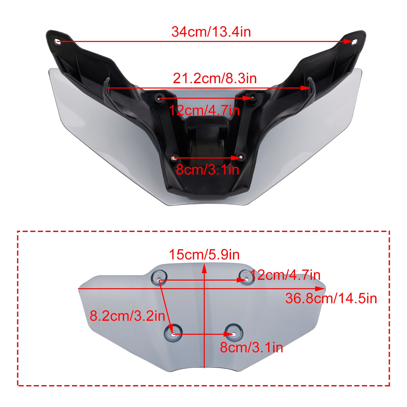 2024-2025 Yamaha MT-09/SP ABS Motorsykkel frontrute frontrute