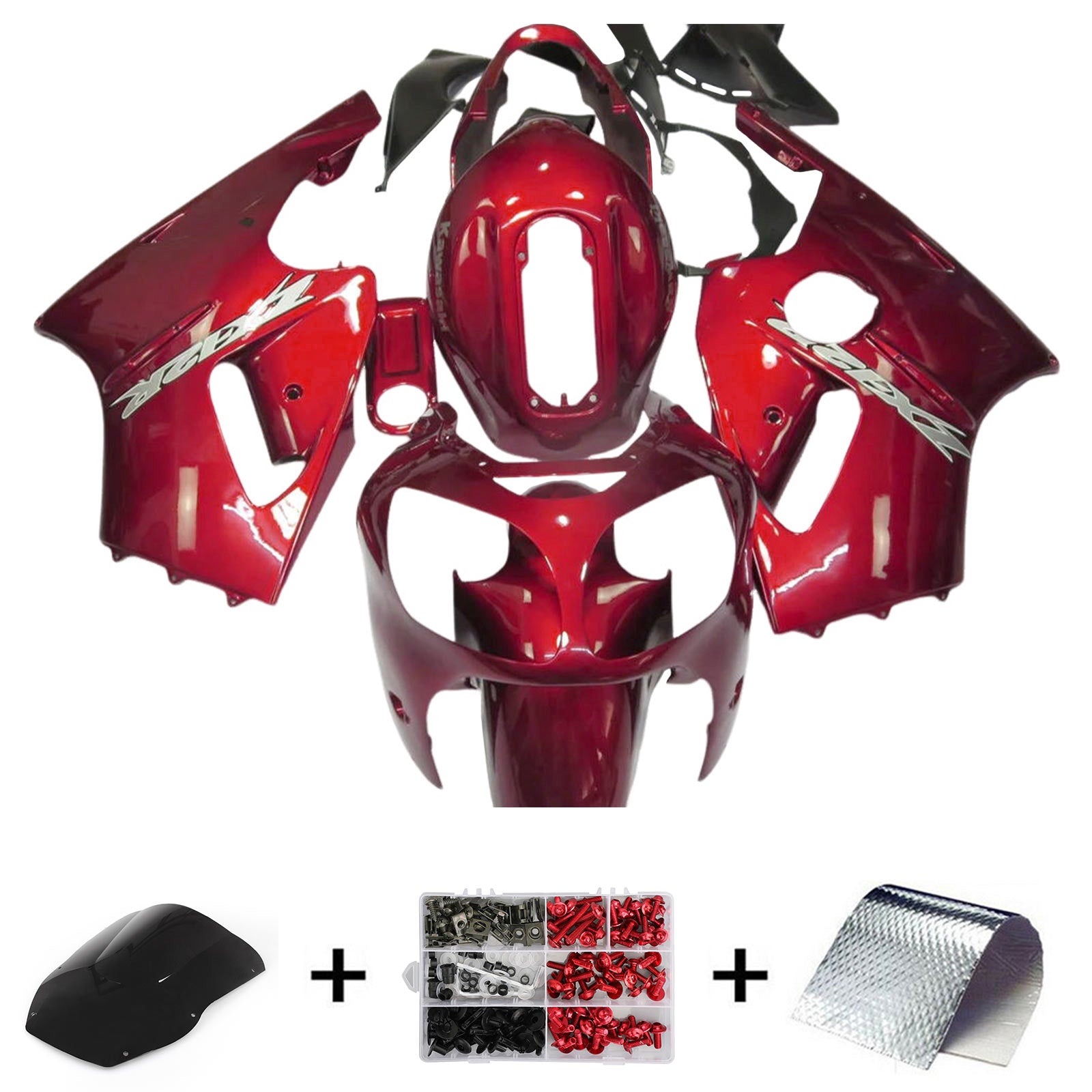 2000-2001 Kawasaki ZX12R Injektionsmässa kit Kroppsarbete Plastisk ABS
