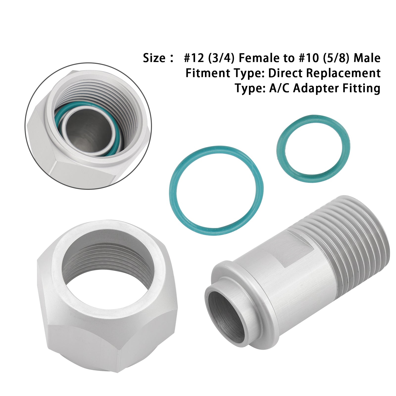 A/C -adaptermontering #12 (3/4) Kvinne til nr. 10 (5/8) Manntørkers akkumulatorslange