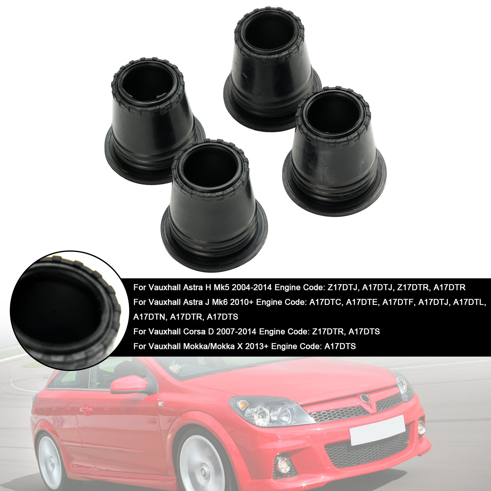 4pcs combustível diesel injetor de vedação superior ajusta Vauxhall Astra H/J Corsa D Mokka 1.7