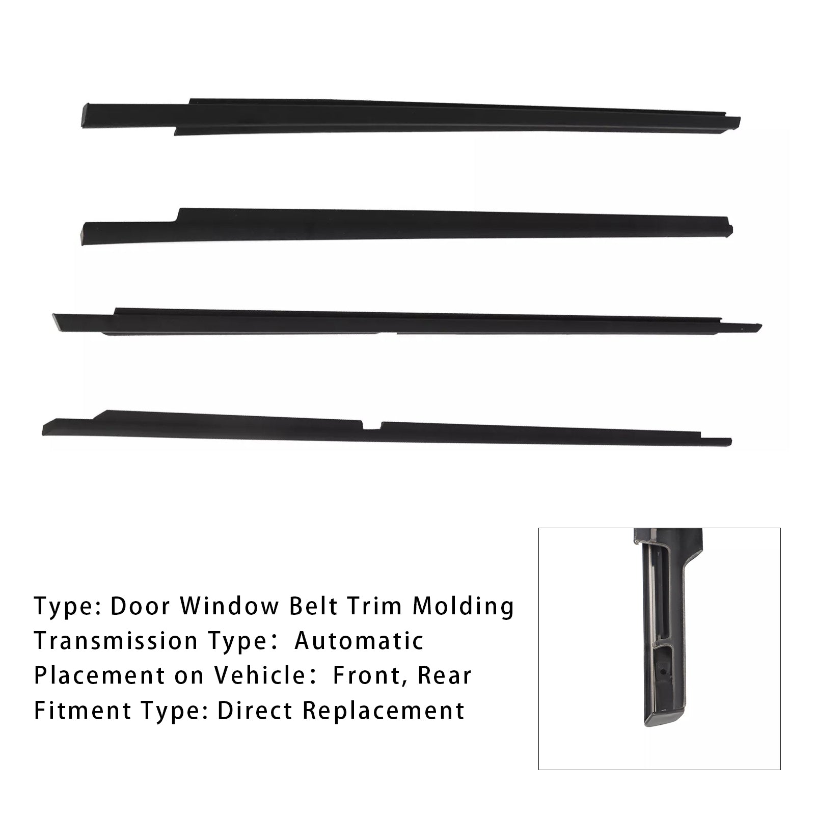 2001-2005 Toyota Lexus IS300 4PCS Front+bakdørvindu Belt Trimmolding