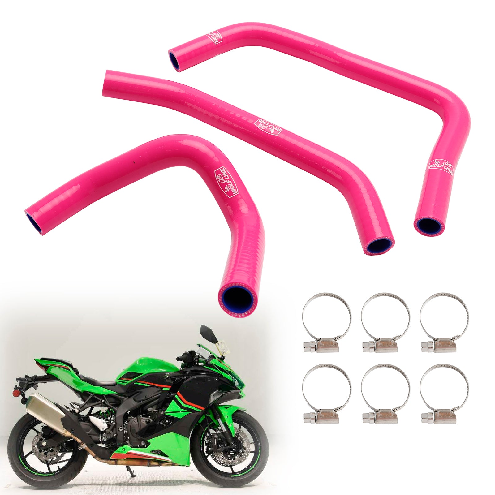 Silikon Radiatorkylvätskespaket för Kawasaki ZX4R ZX-4RR 2023-2024