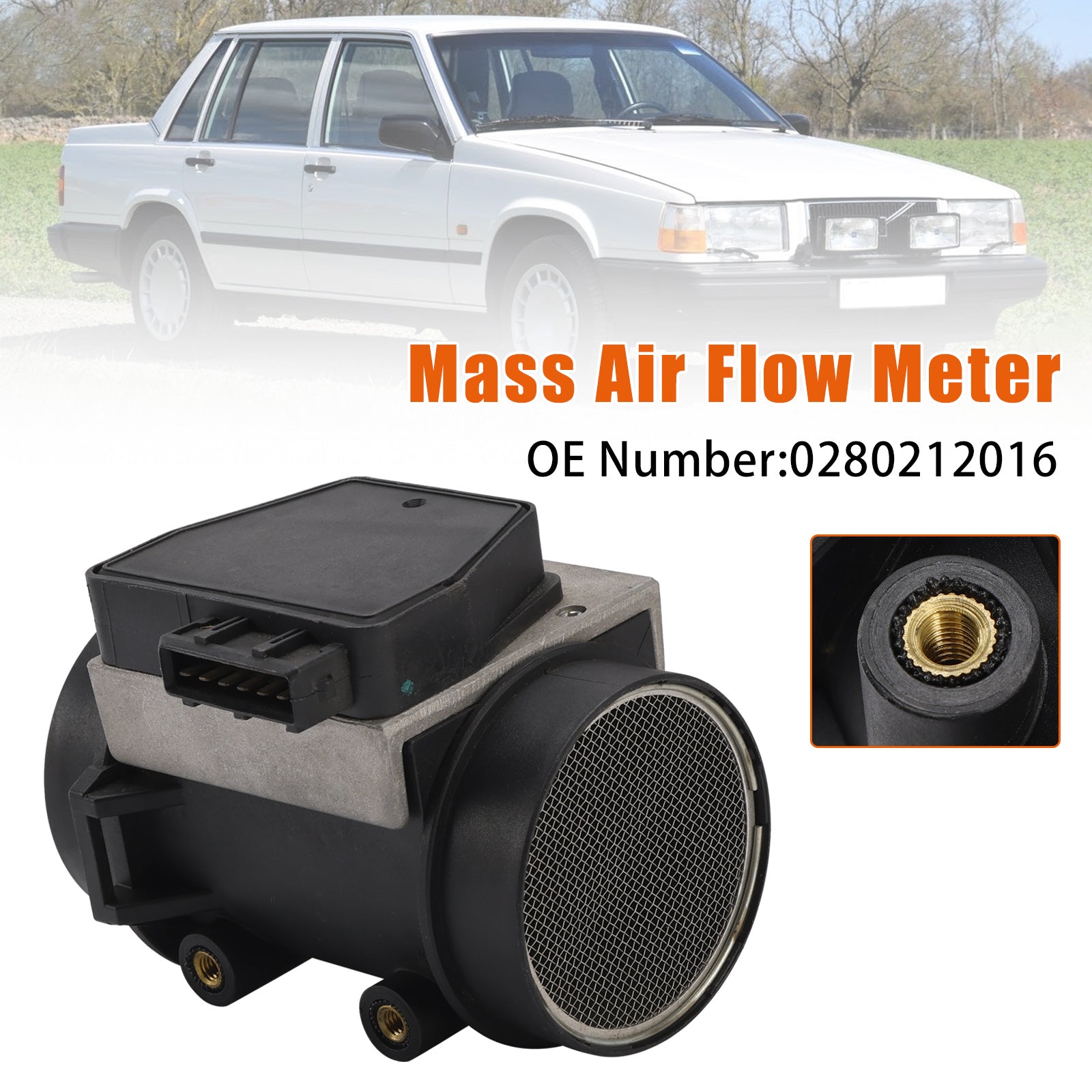 Mass Air Flow Meter MAF Sensor 0280212016 For Volvo 240 740 940 2.3L L4