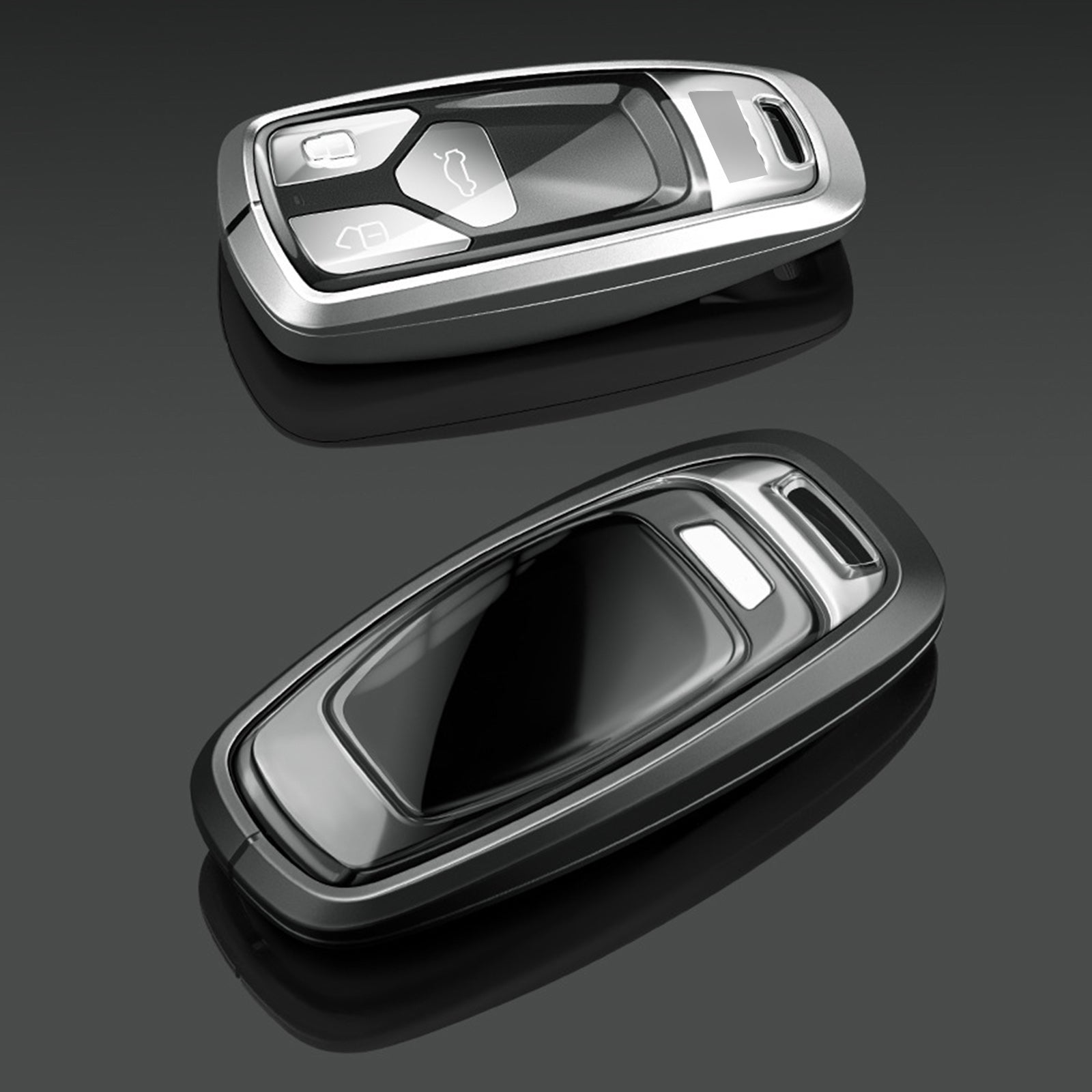 Aluminum Alloy TPU Black Car Key Case Cover With Buckle For Audi a6l a4l a3