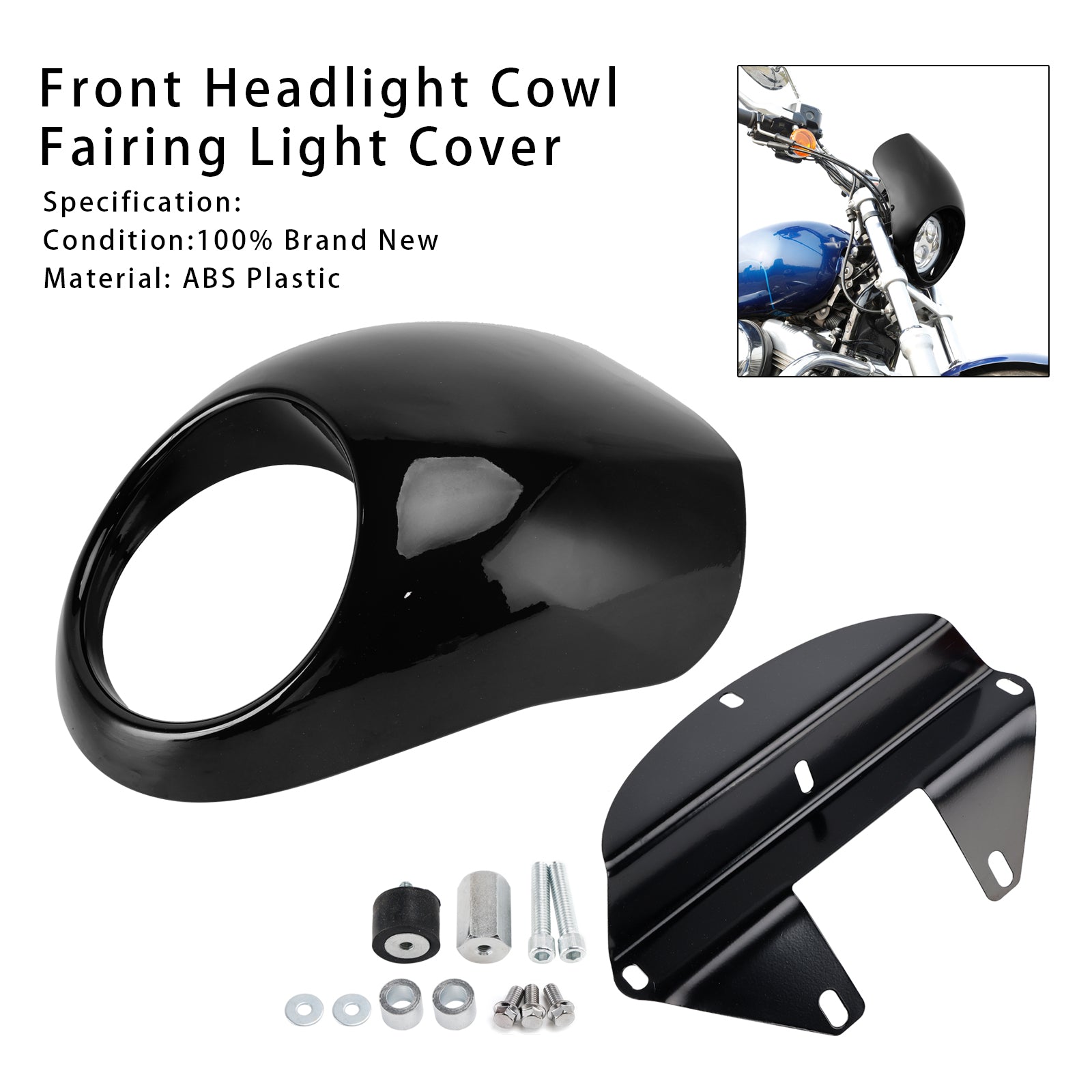 1973-up Sportster Dyna XL 883 1200 FX Headlight Fairing Light Cover