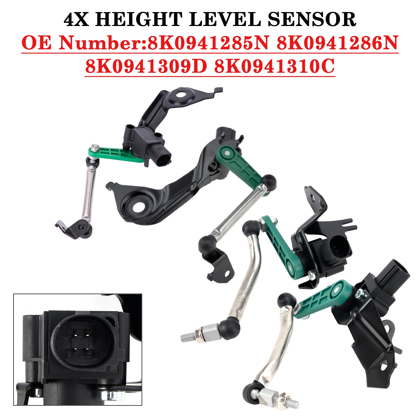 Capteur de hauteur de suspension avant pour Audi A4 4x 2007-2015 & Arrière gauche droite 8K0941285N