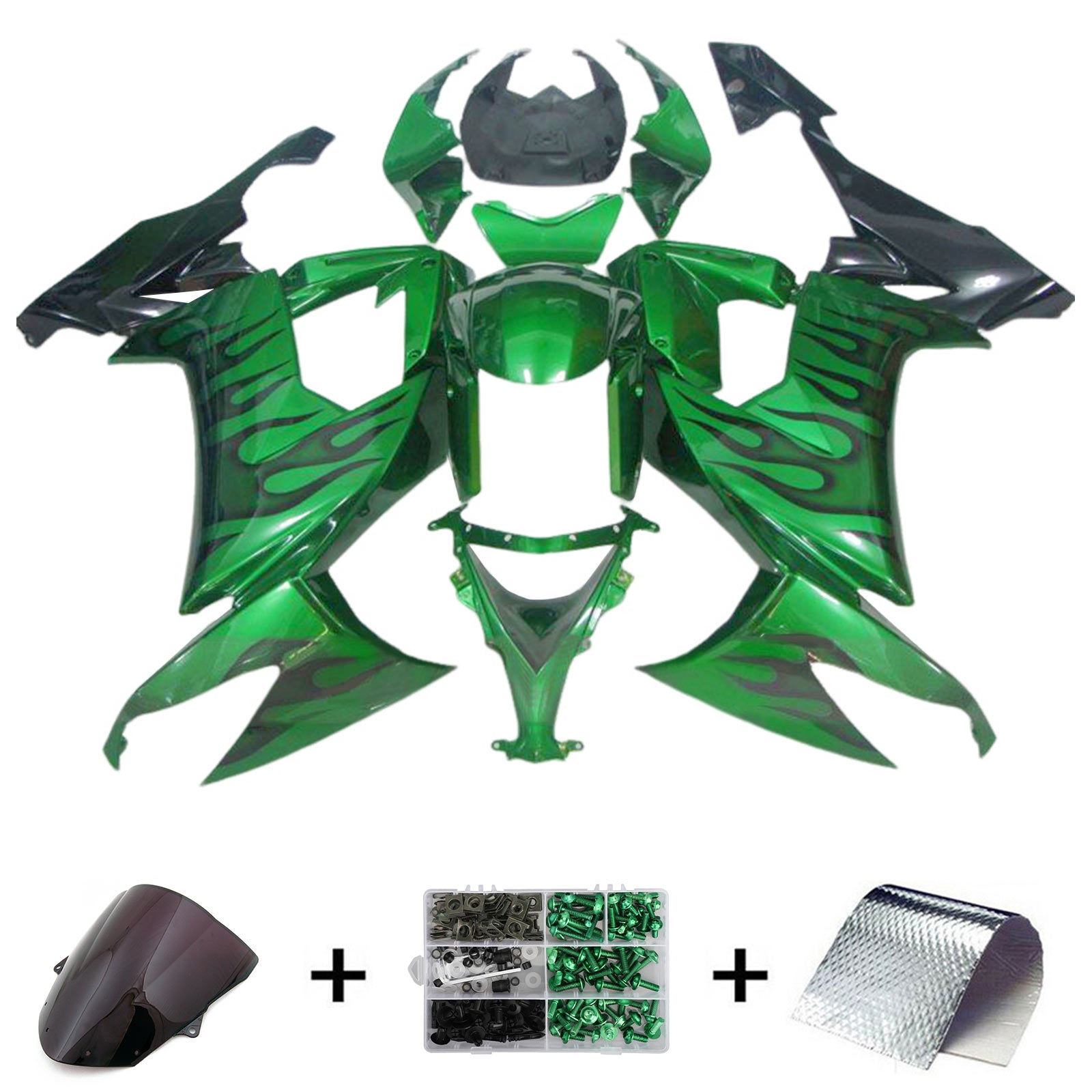 2008-2010 KAWASAKI ZX10R Injektionsmässa kit Bodywork Plastic ABS