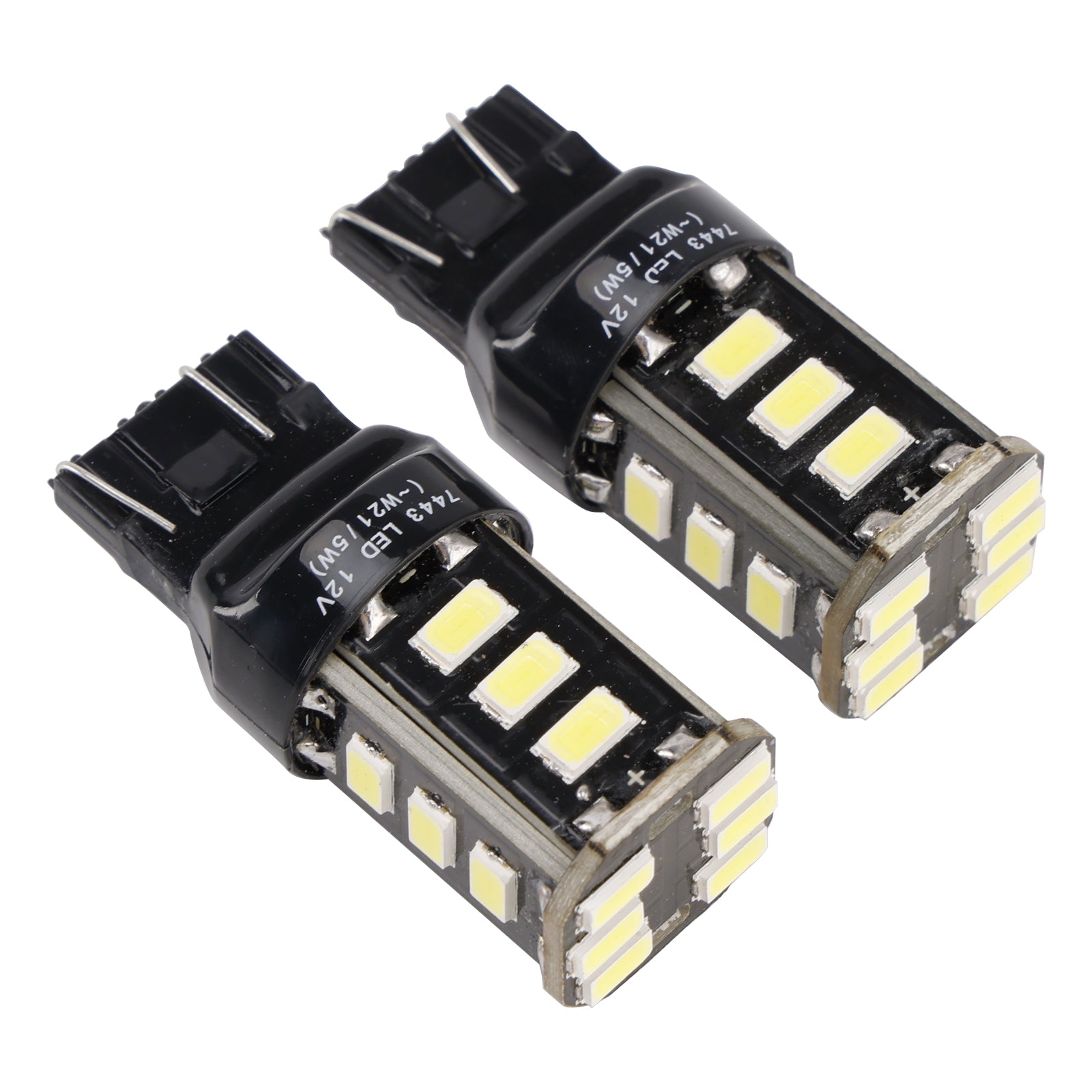 2X For HELLA LED Retrofit 7443W Wedge T5 12V 3W W21/5W 6000K
