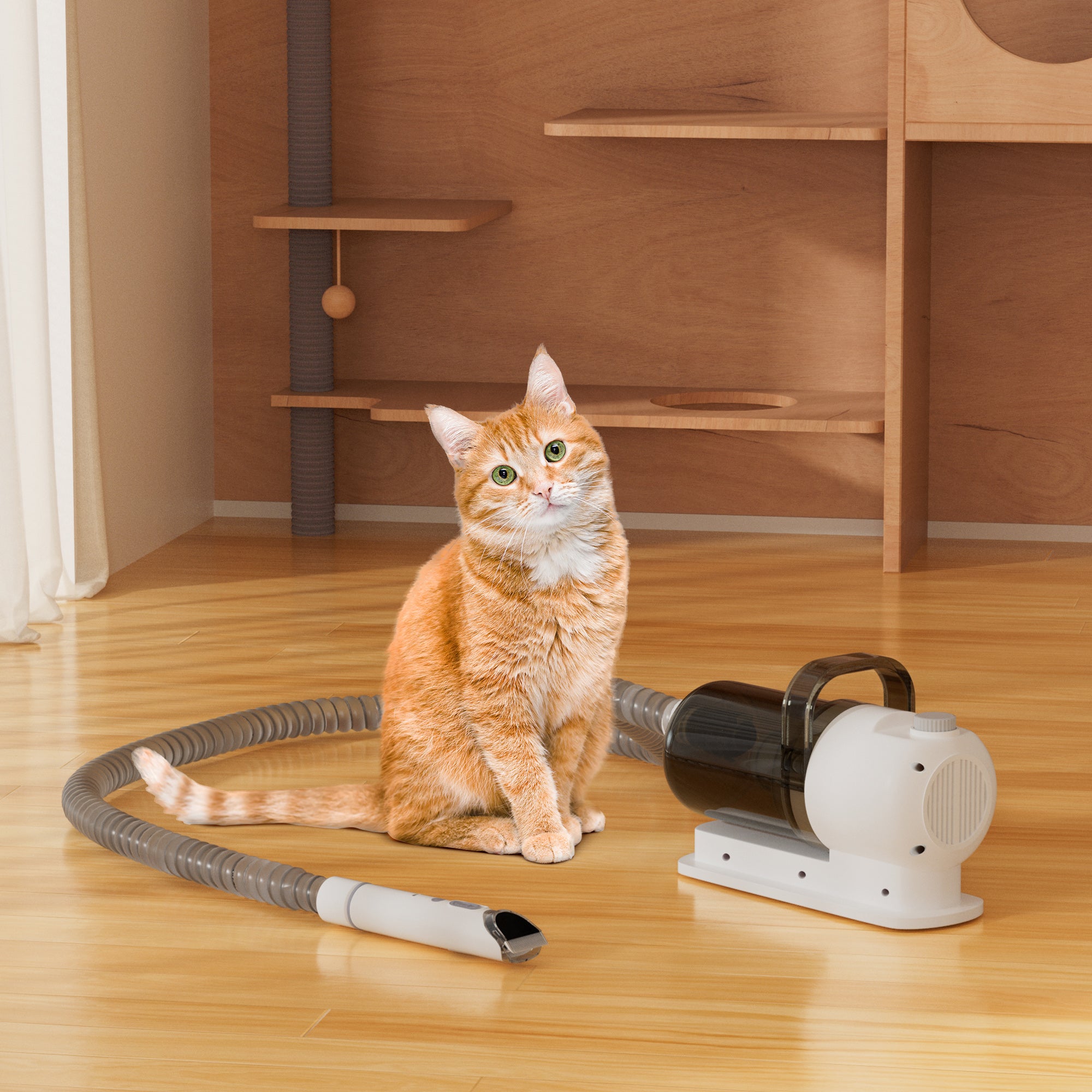 Dog Vacuum Brush for Shedding Grooming 5 In 1 Pet Grooming Kit Vacuum Suction Professional Pet Hair Clipper 1.5L Grooming Tools for Dogs Cats Pets