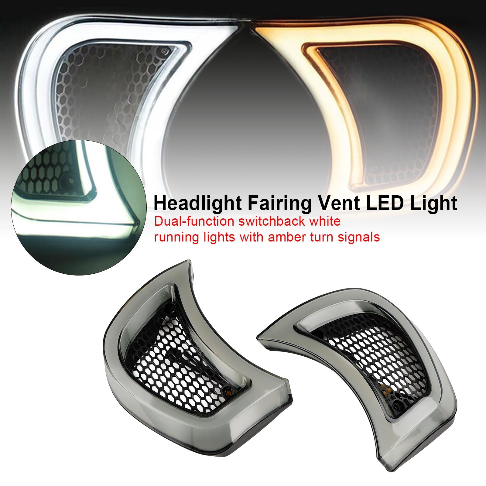 Luz LED de ventilación de carenado para faro, para Road Glide Special FLTRXS 2015-23 Plug Play