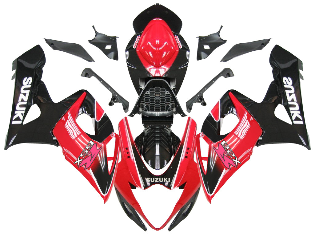 2005-2006 SUZUKI GSXR 1000 SVART OCH RÖD GSXR RACING FAIRINGS GENERISKA