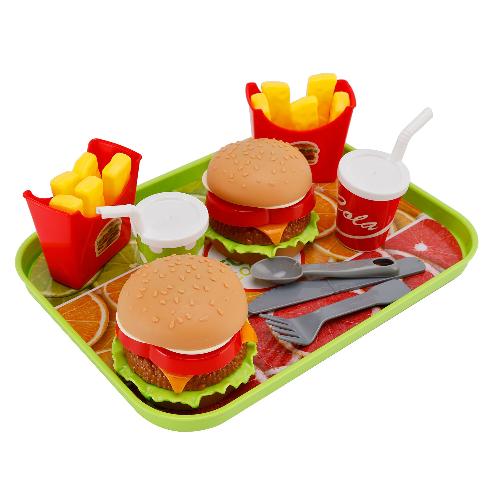 Hamburger gaufres frites boisson jouer nourriture semblant jouet ensemble de cuisine enfants ensemble de jouets
