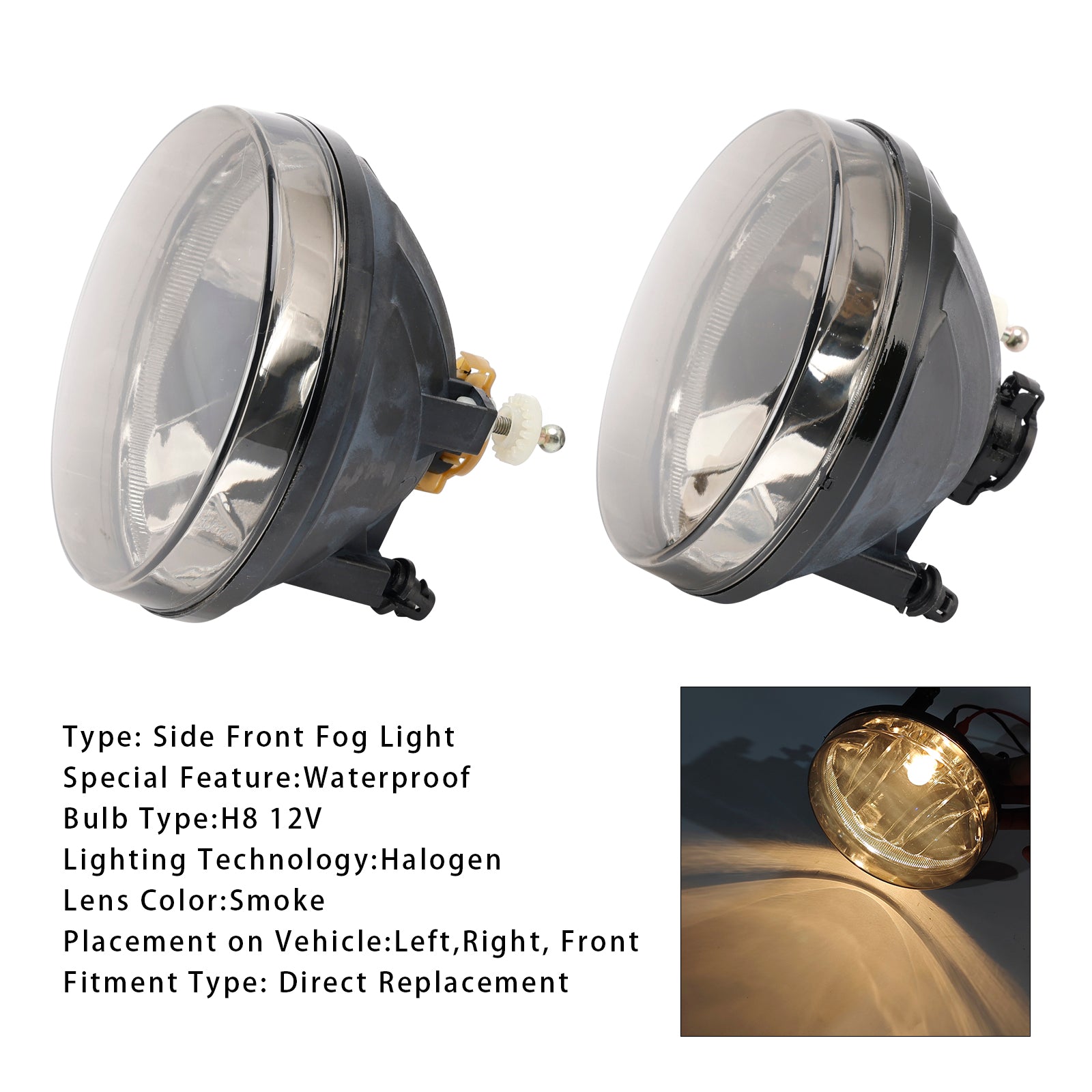 2007-2013 GMC Sierra 1500 par foran tåkelys lamper med pærer