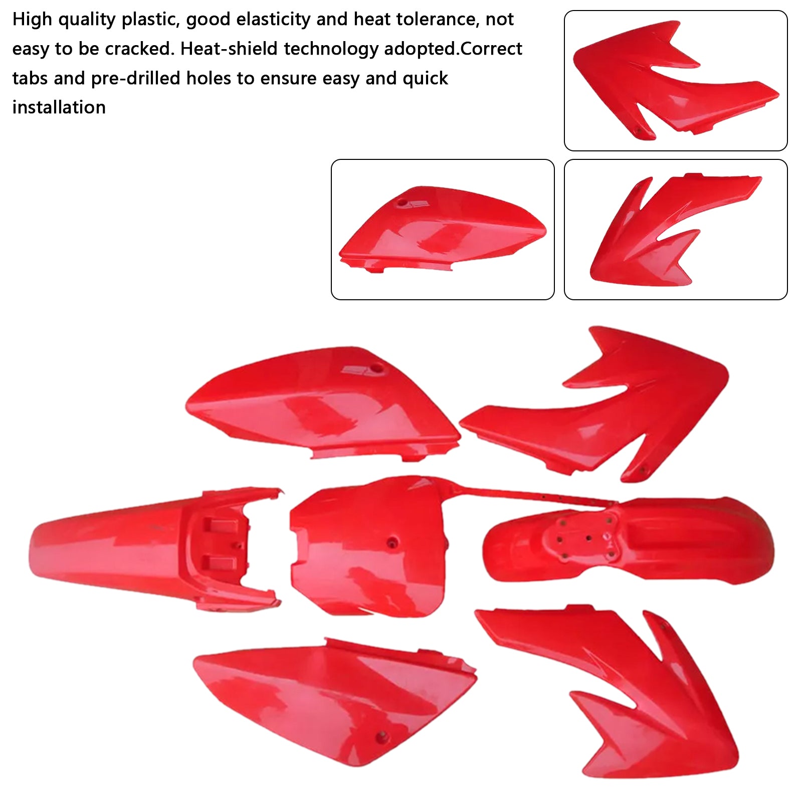 Honda CRF70 Dirt Bike Body Body Plastic Plastic Fender Faquing