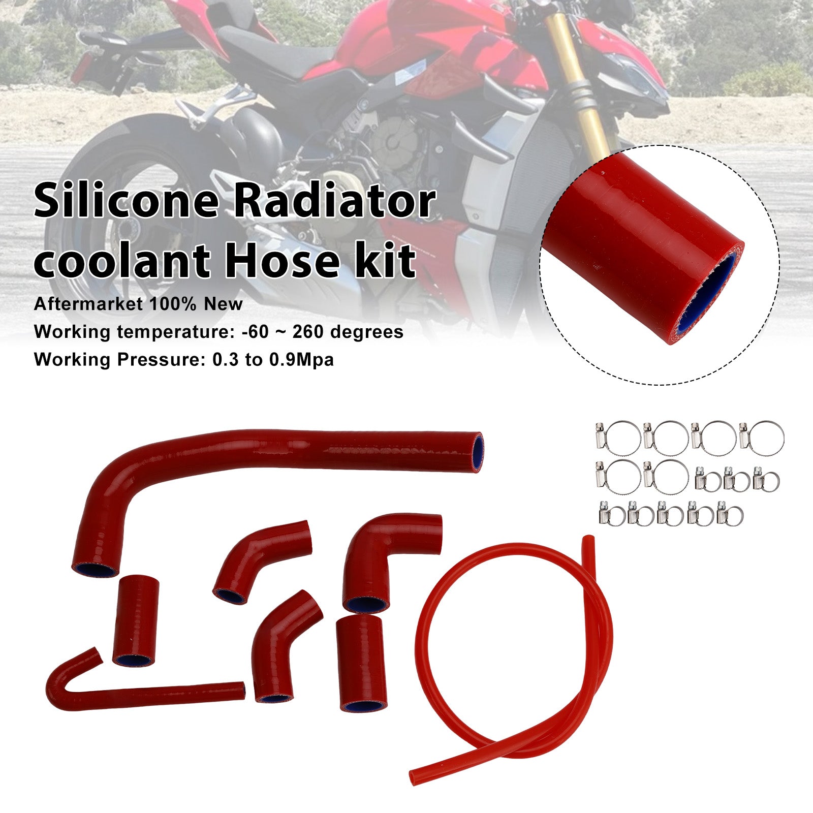 2020-2025 Ducati Streetfighter V4 V4S Silicone Radiator coolant Hose