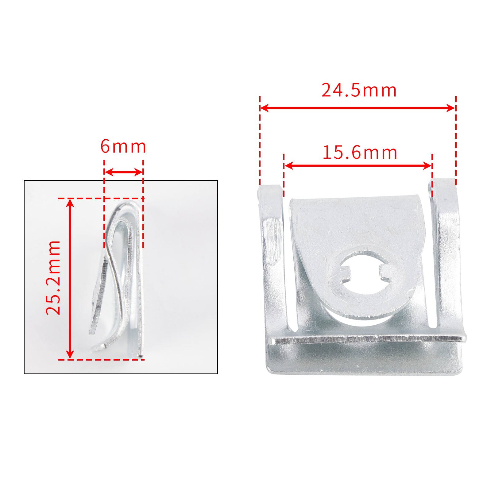 14mm snabba frigörare Set av 5 mässa bultar studs kvartalsvarv + klipp