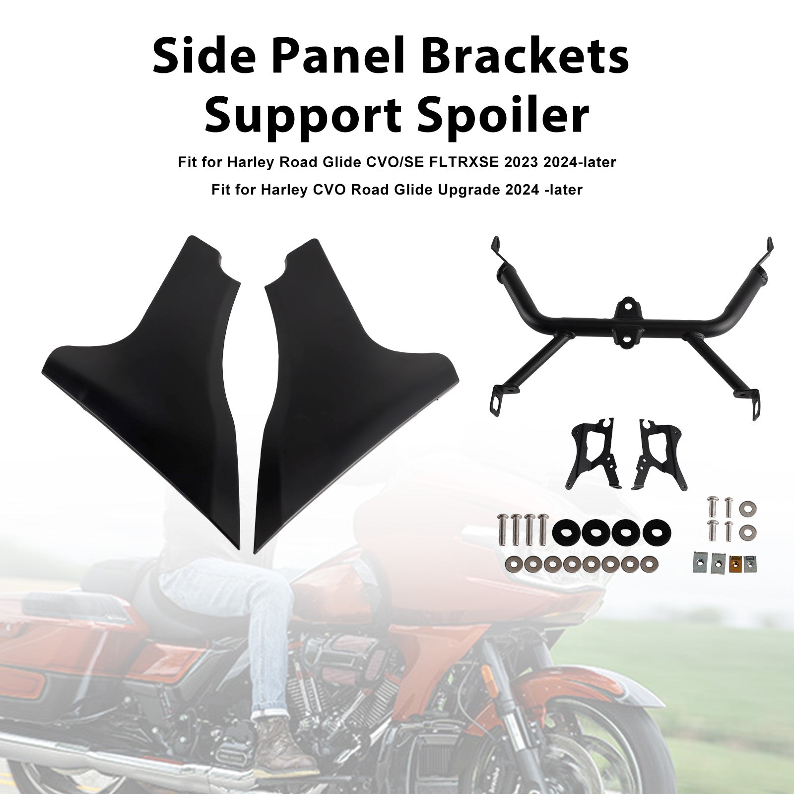 Supports de panneau latéral de mise à niveau Harley CVO Road Glide à partir de 2024, becquet de support