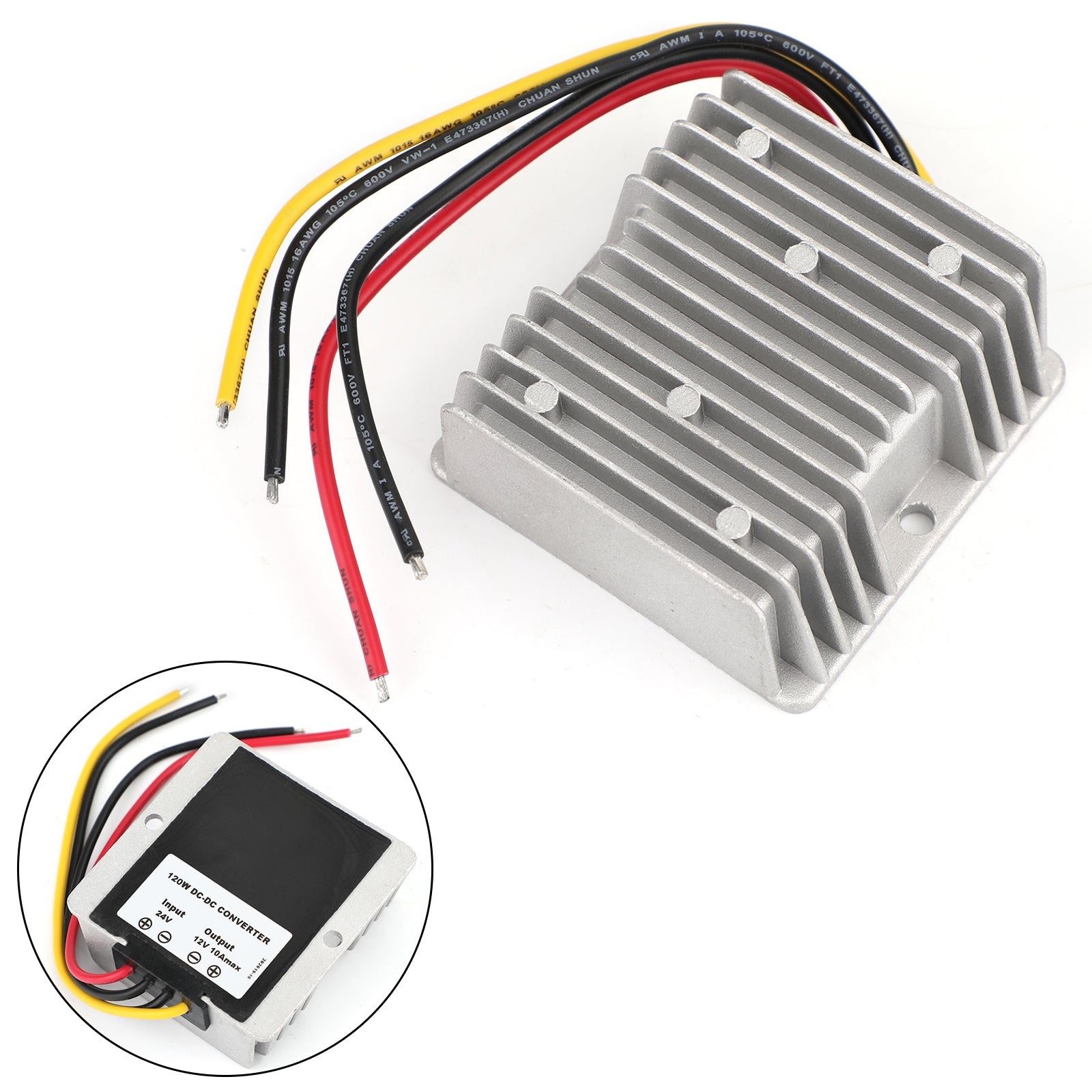 Impermeável 24V a 12V 10A 120W Regulador de conversor de energia DC/DC