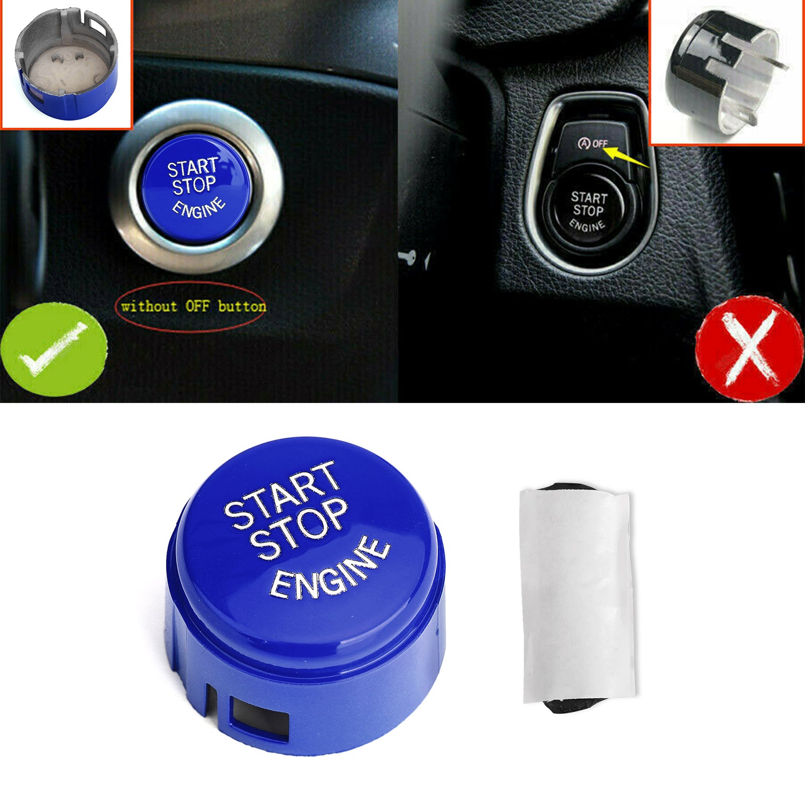 Couvercle de l'interrupteur du bouton-poussoir du moteur Blue Start Moteur pour BMW F31 F30 F21 F20 F15 F25
