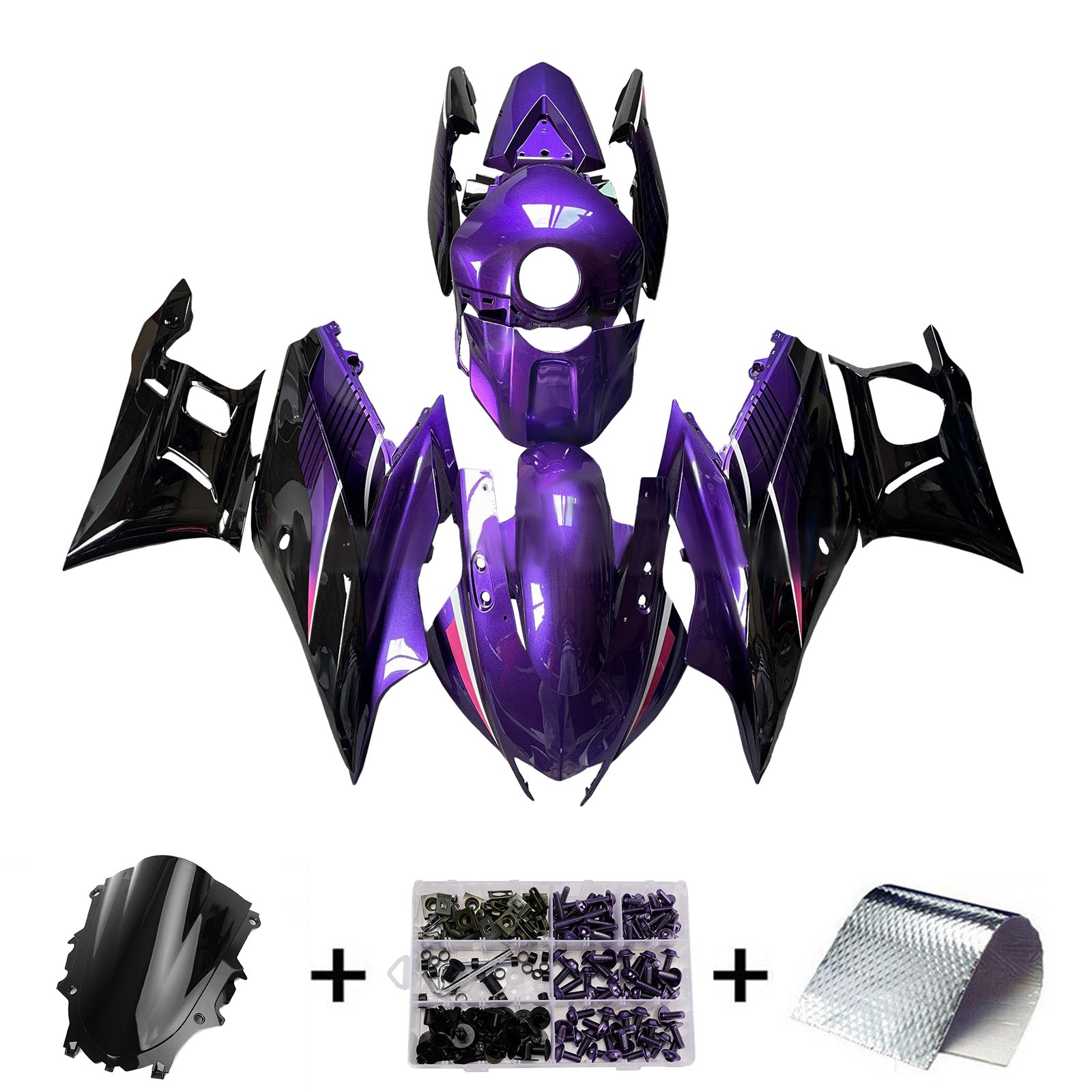 Kit de carénage d'injection carrosserie en plastique ABS adapté pour Yamaha YZF-R3 R25 2019-2021