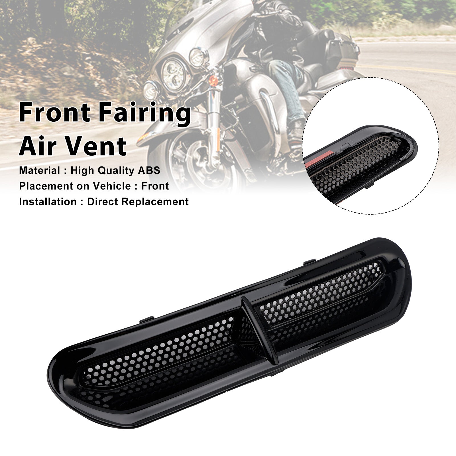 Front Fairing Air Vent Trim For Touring Street Glide Electra Glide 2014-2024