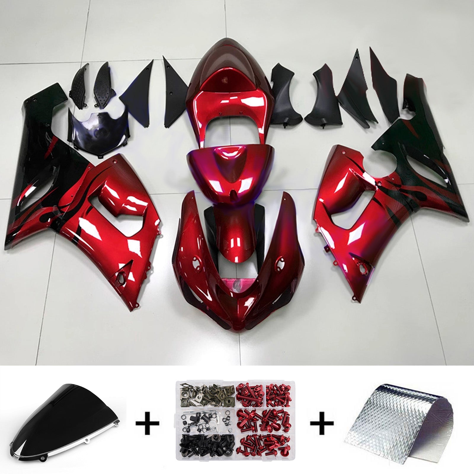 Injection Fairing Kit Bodywork Plastic ABS fit For Kawasaki ZX6R 636 2005-2006
