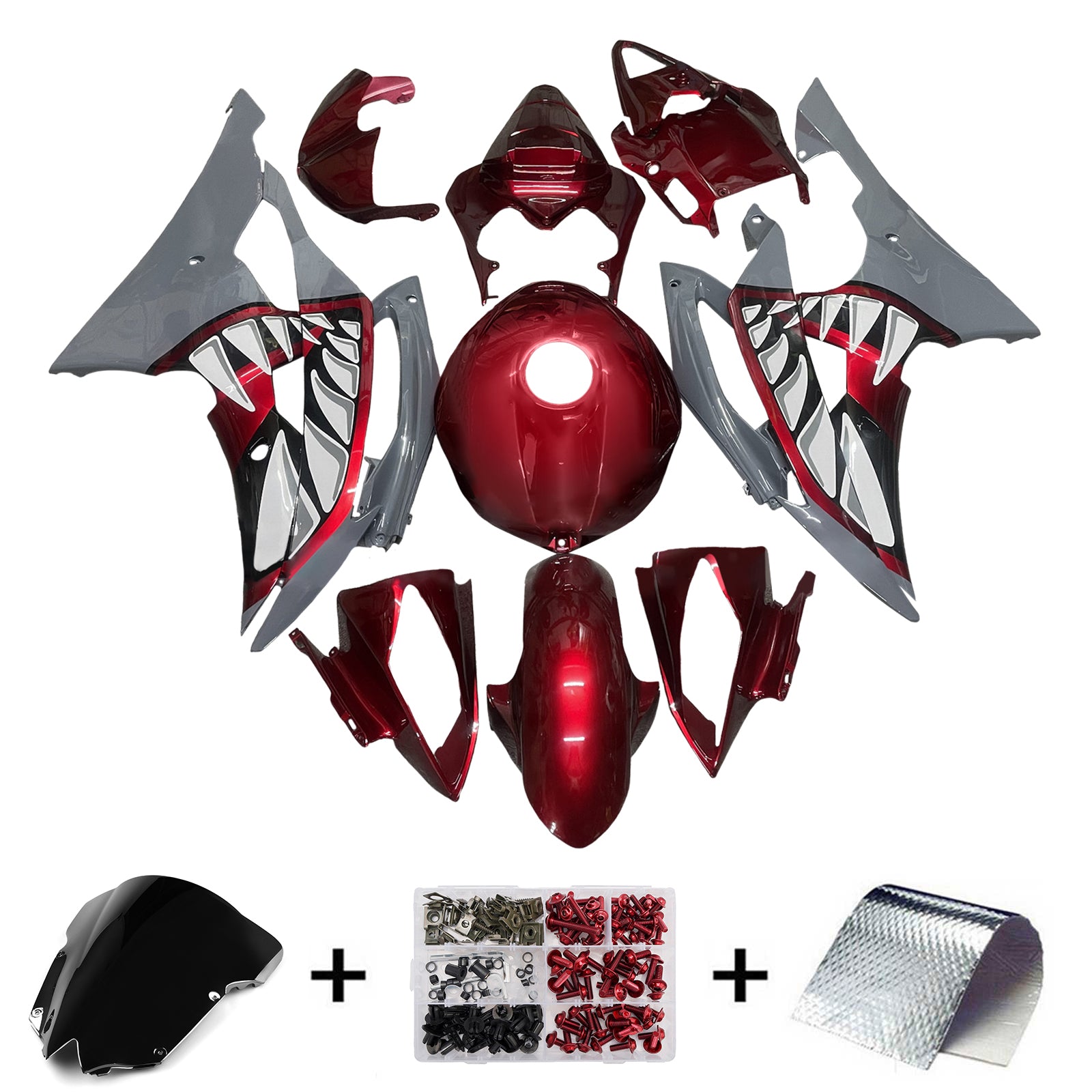 Kit de carénage d'injection carrosserie plastique ABS pour Yamaha YZFR6 YZF-R6 2008-2016