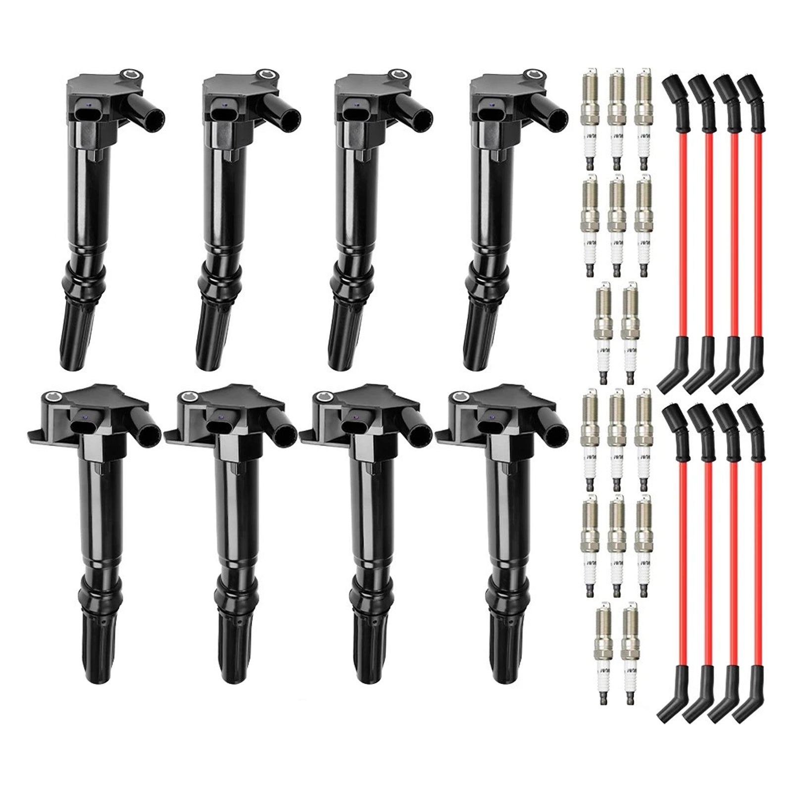 8 Ignition Coil+16 Spark Plug+8 Wires UF834 UF865 For Ford F-250 F-350 E-450